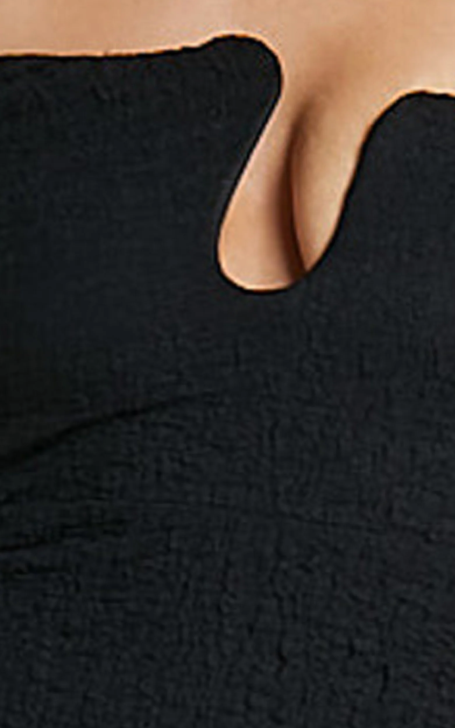 Alberta Midi Dress- Strapless bust detail textured dress in Black - Image 7