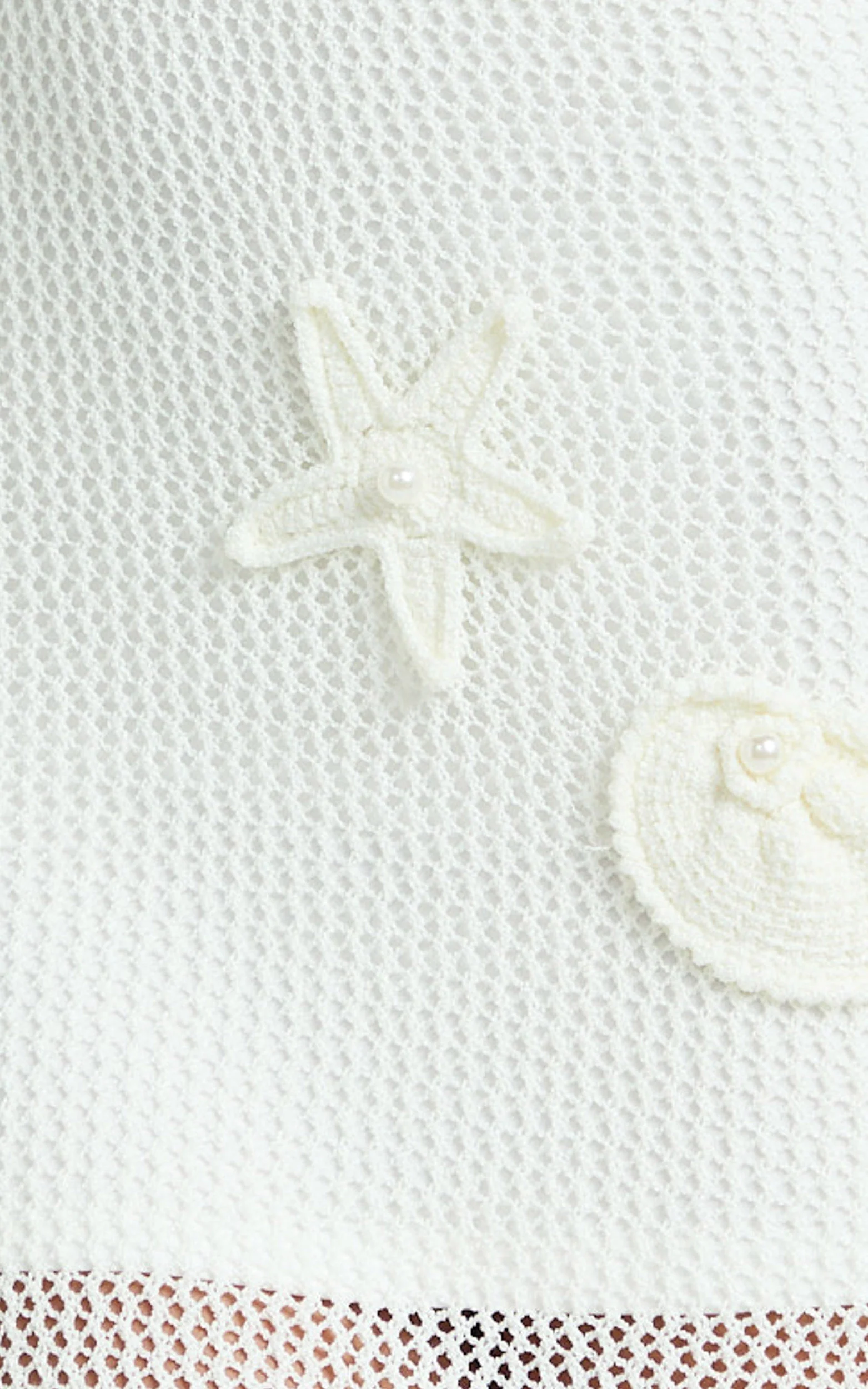 Alodia Maxi Dress - Sheer Crochet Knit With Crochet Seashells And Keyhole Dress in Off White - Image 6