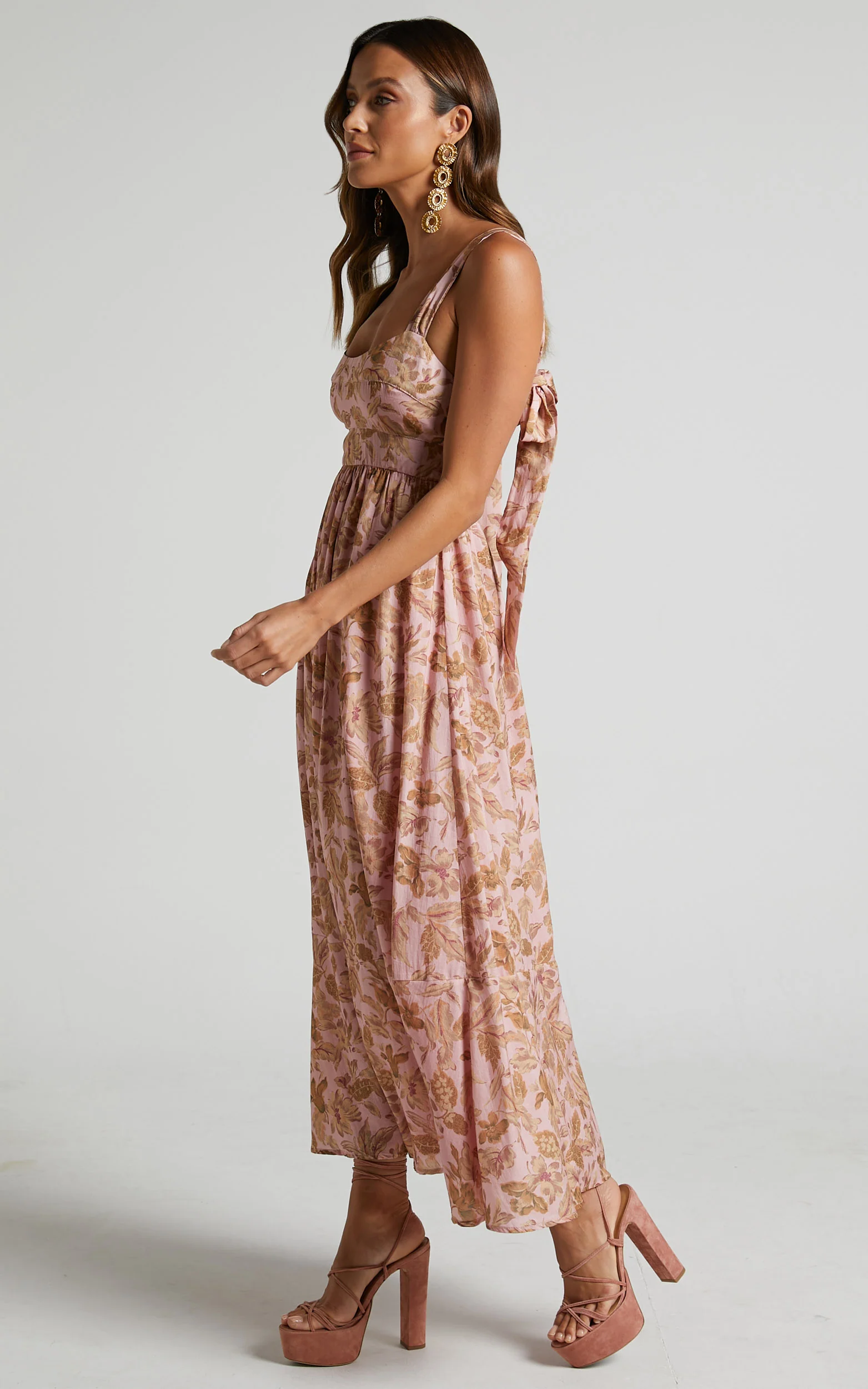 Amalie The Label - Kai Double Tie Back Midi Dress in Vahala Print - Image 5