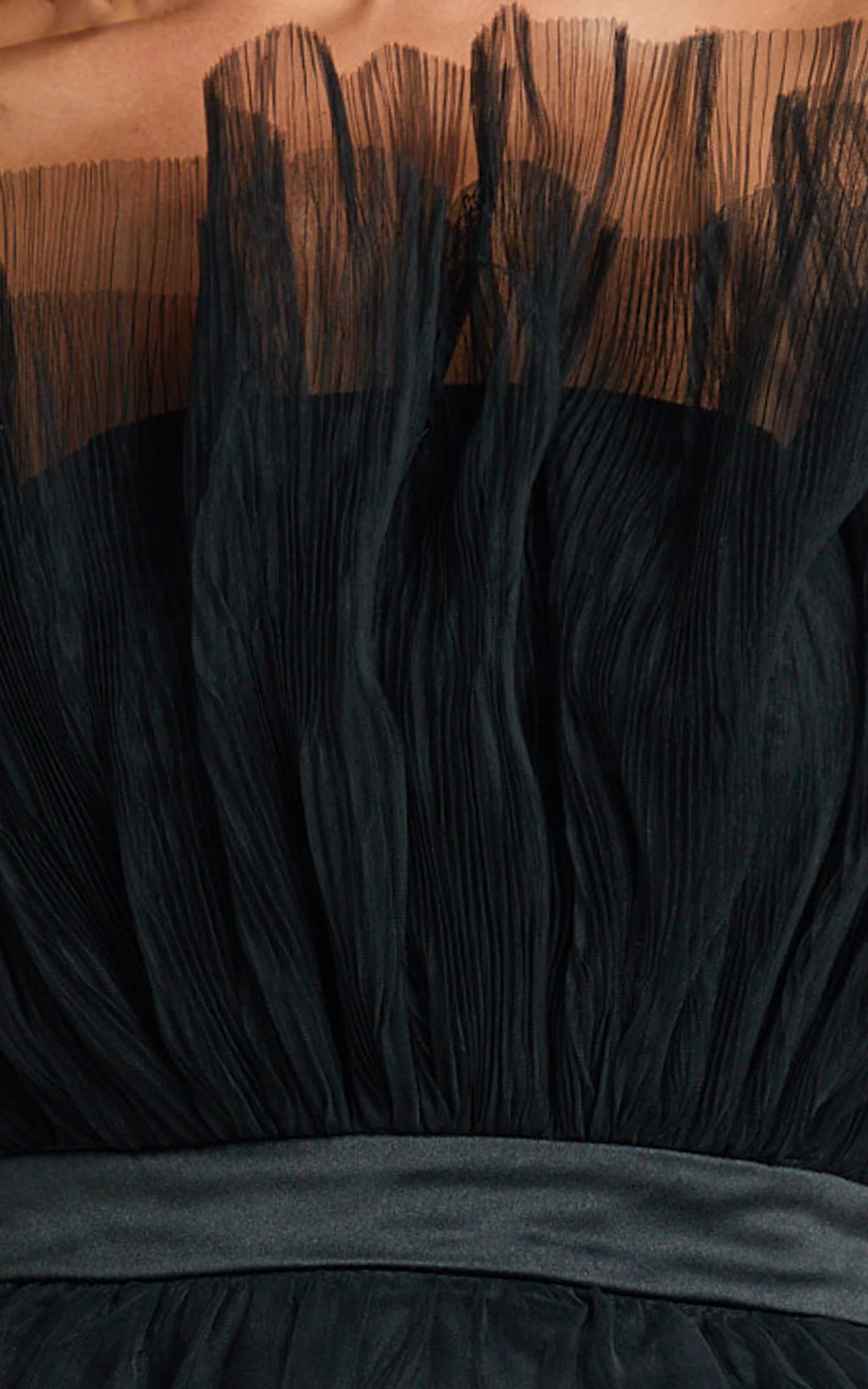Amalya Mini Dress - Tiered Tulle Fit and Flare Dress in Black - Image 9