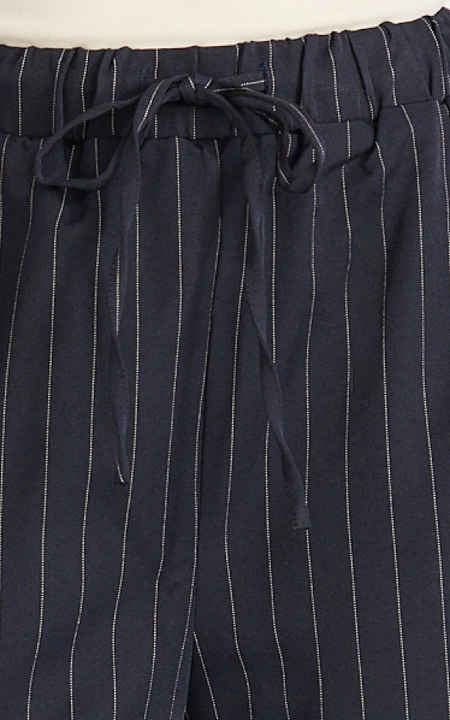 Amara Pants - High Waist Wide Leg Stripe Pants in Navy - Image 6