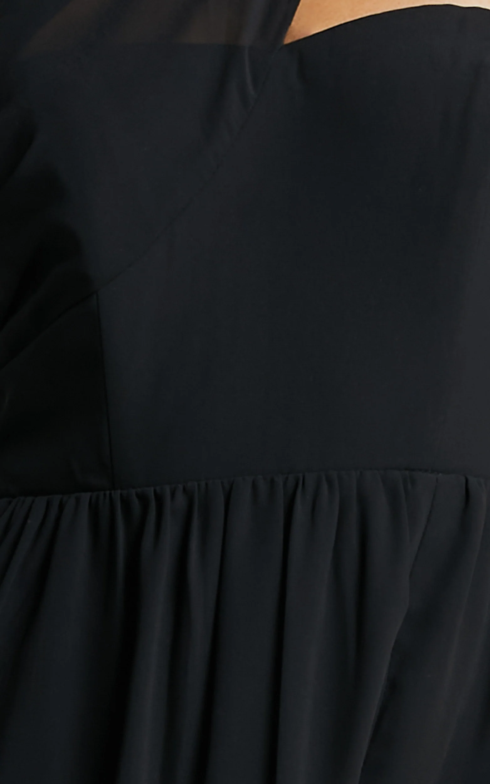 Amorette Maxi Dress - One Shoulder Detail Gown Dress in Black - Image 5