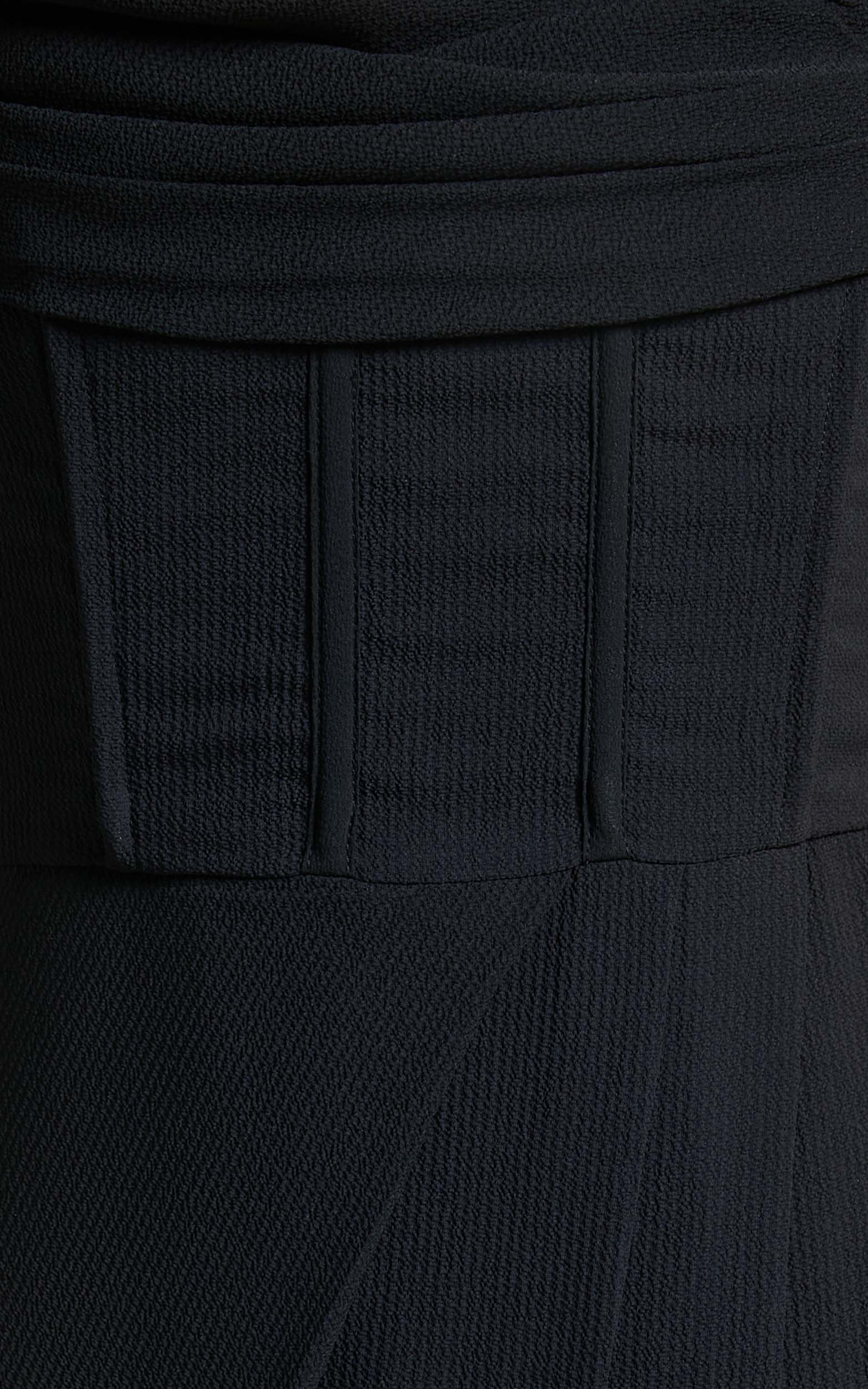 Andrina Midi Dress - High Low Wrap Corset Dress in Black - Image 9