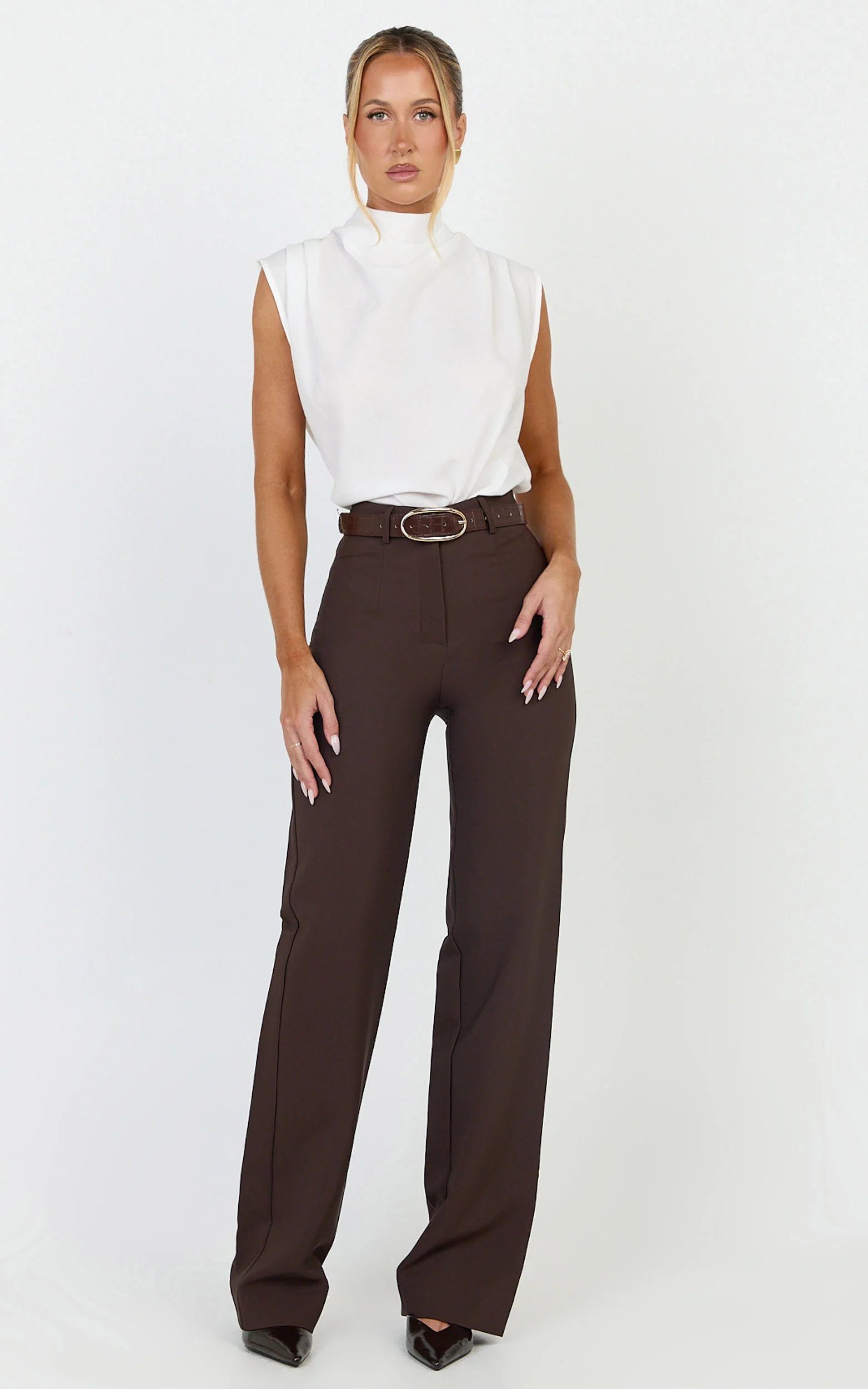 Arianae Top - High Neck Top in White - Image 3