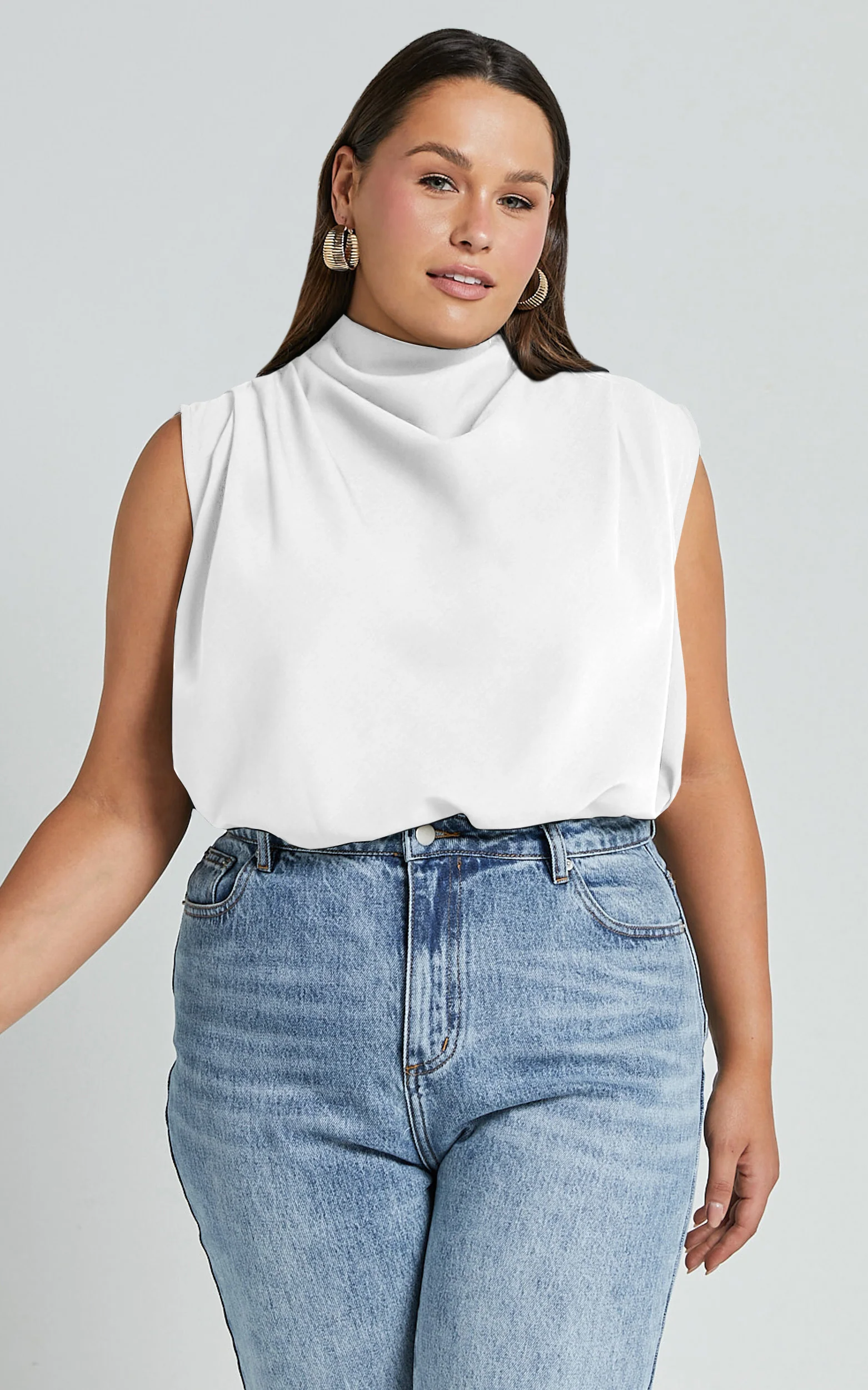 Arianae Top - High Neck Top in White - Image 4
