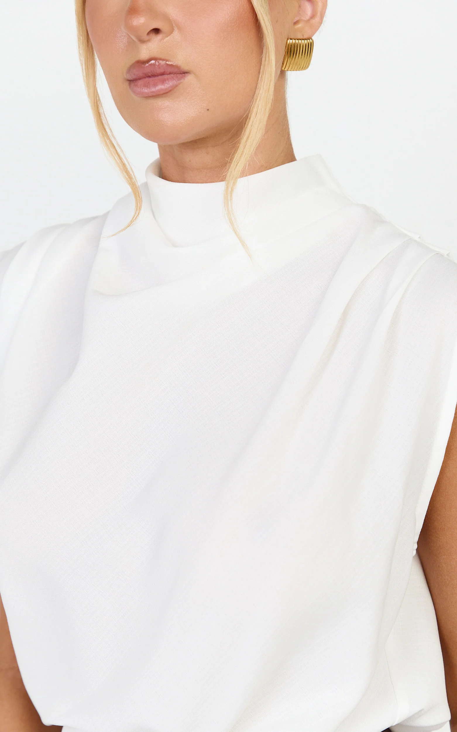 Arianae Top - High Neck Top in White - Image 9