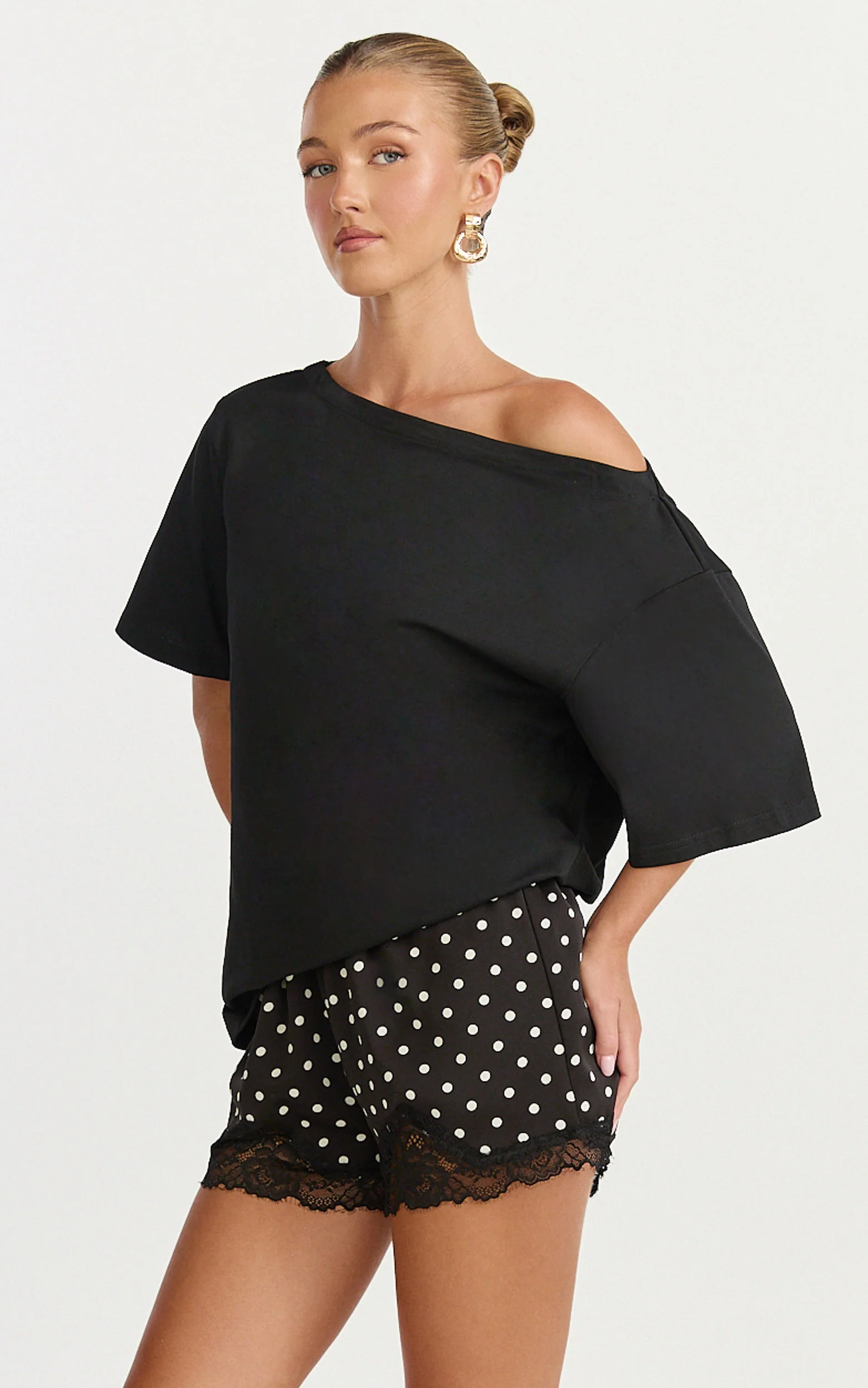 Audrey Shorts - Slip Shorts in Black Polka Dot - Image 4