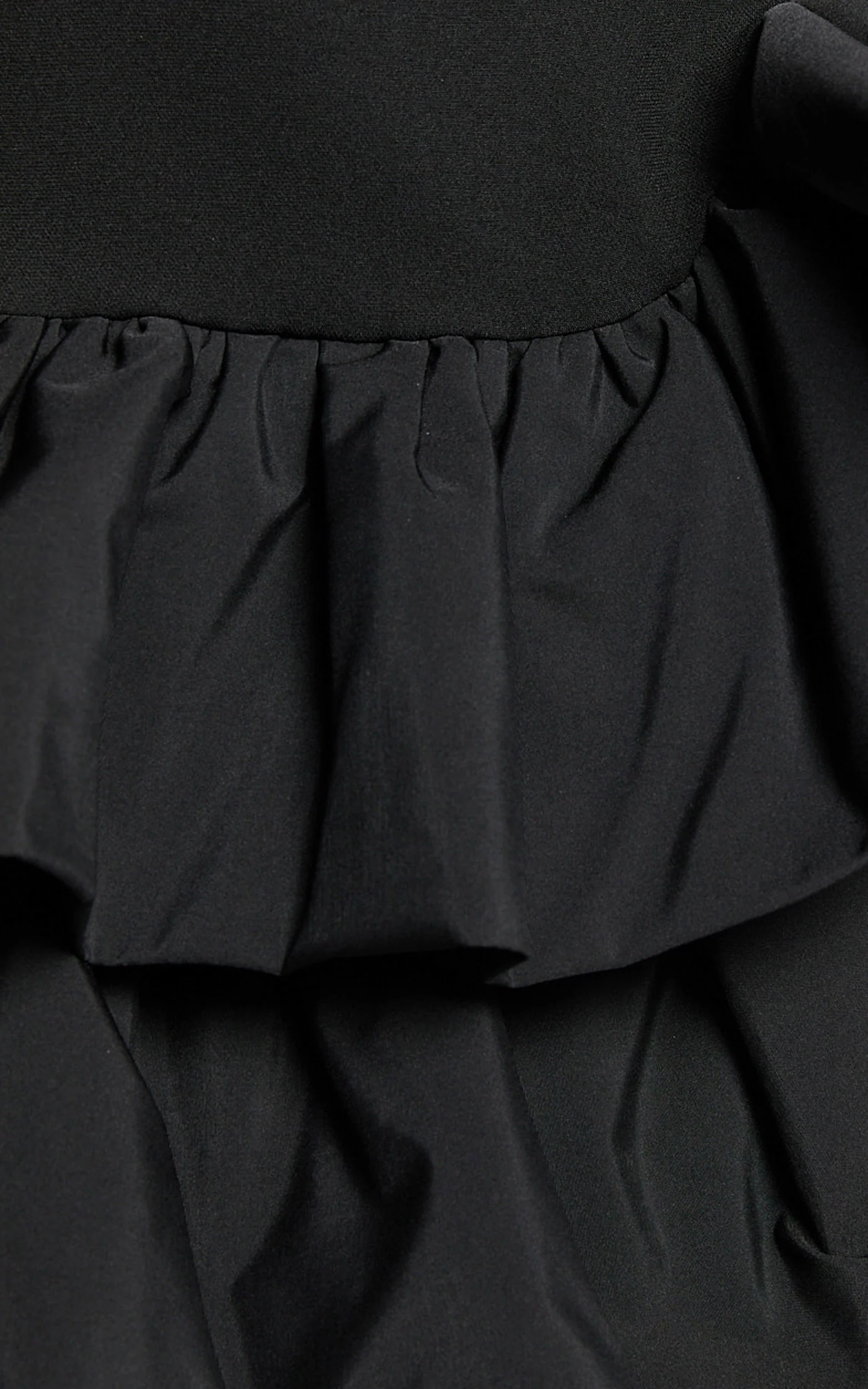 Beatrice Mini Dress - Contrast Strapless Ruffle Tiered Dress in Black - Image 7