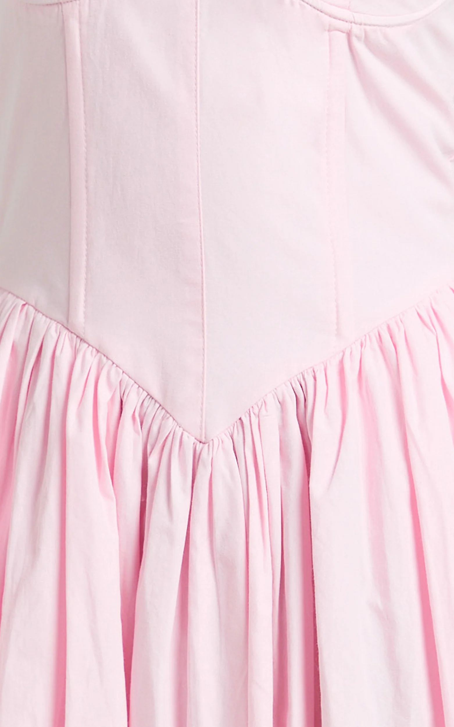 Beckett Midi Dress - Scoop Neck Drop V Waist Gathered Skirt Dress in Pink - Image 10