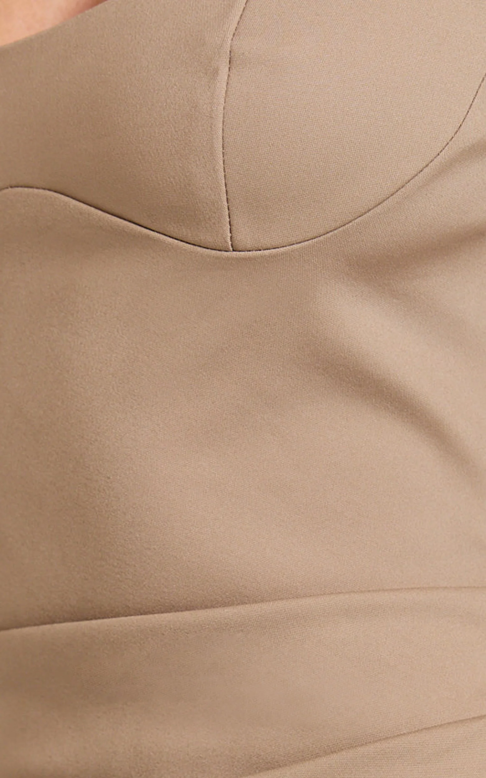 Benita Midi Dress - Scoop Neck Ruched Fitted Dress in Mocha - Image 10