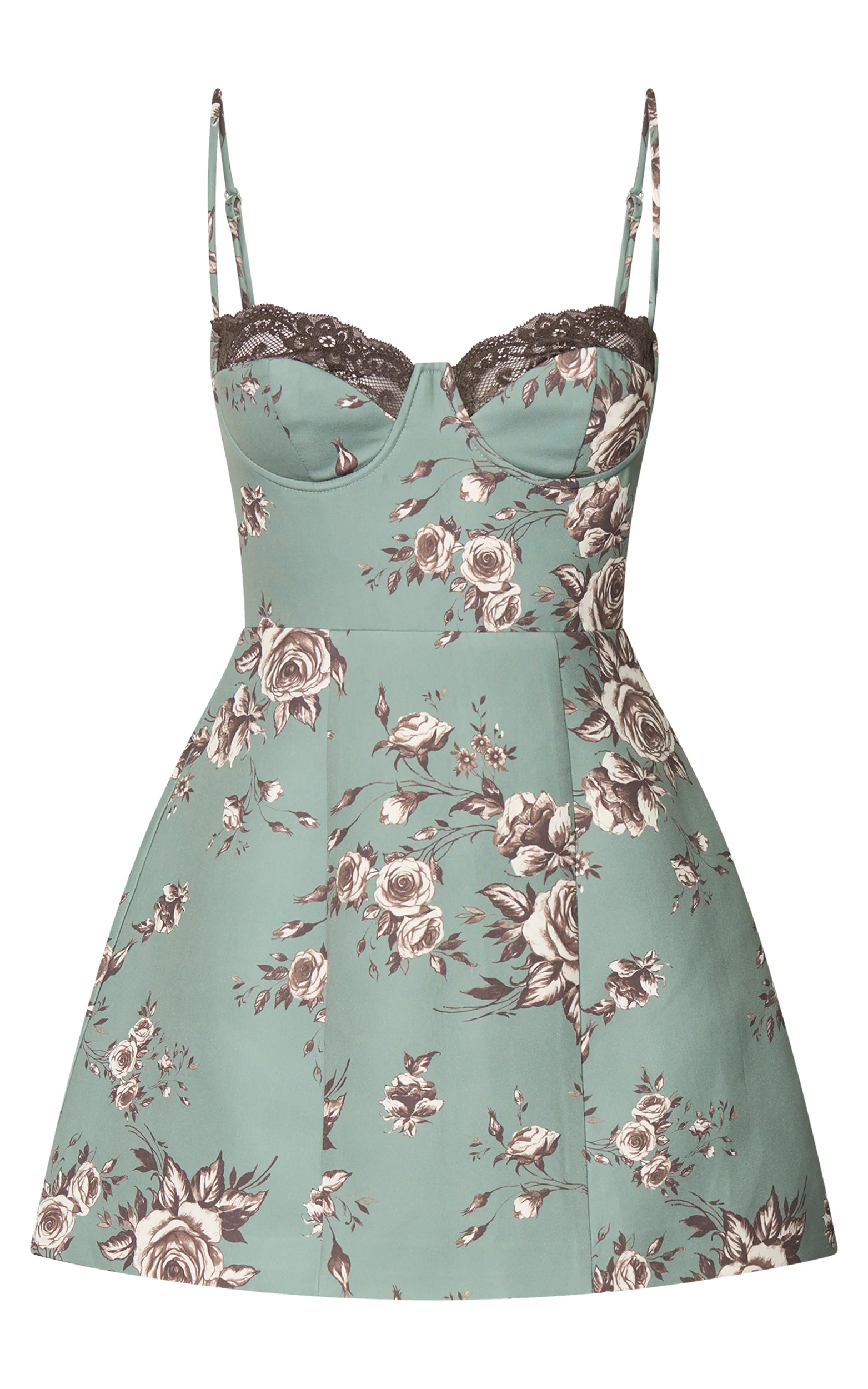 Benson Mini Dress - Sweetheart Fit And Flare Tulip Dress in Botanical Bliss - Image 8
