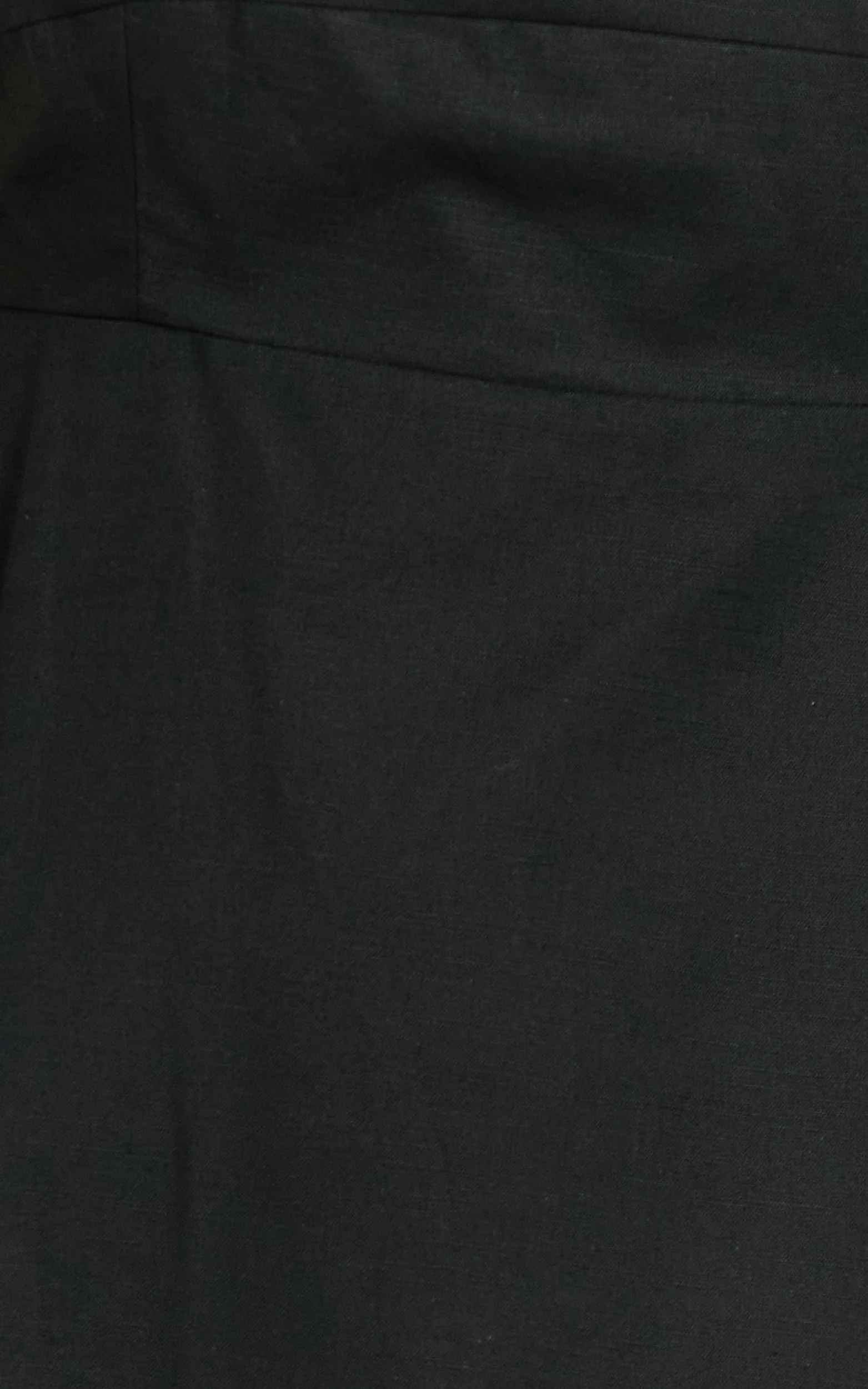 Brette Midi Dress - Linen Straight Neck Strappy Fit And Flare Dress in Black - Image 9
