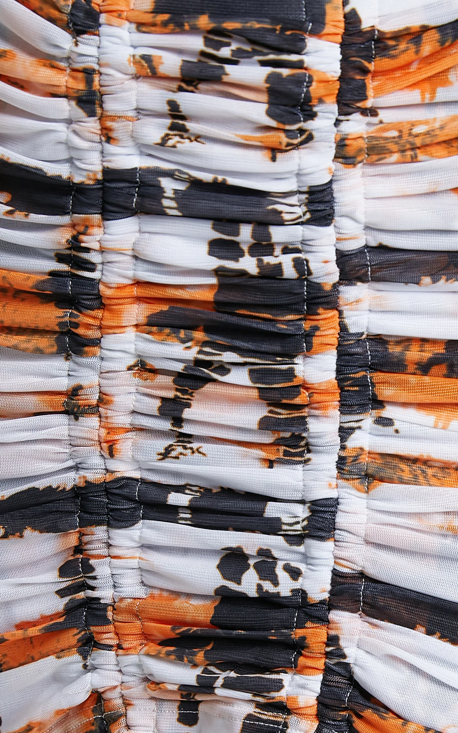 BY DYLN - Odette Mini Skirt in Orange Printed Mesh - Image 7