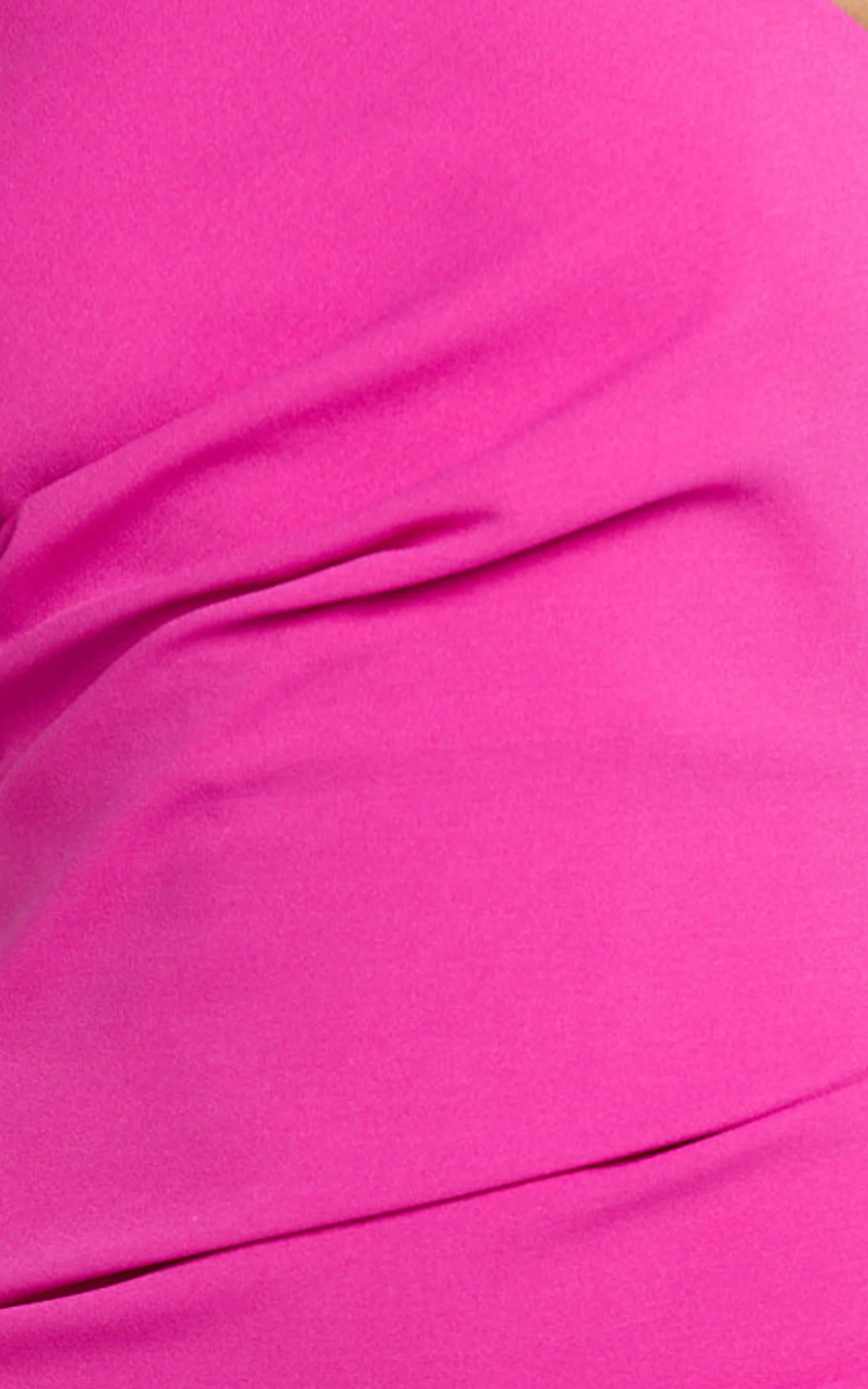 Calanthe Midi Dress - Strapless Tuck Detail Dress in Orchid - Image 6