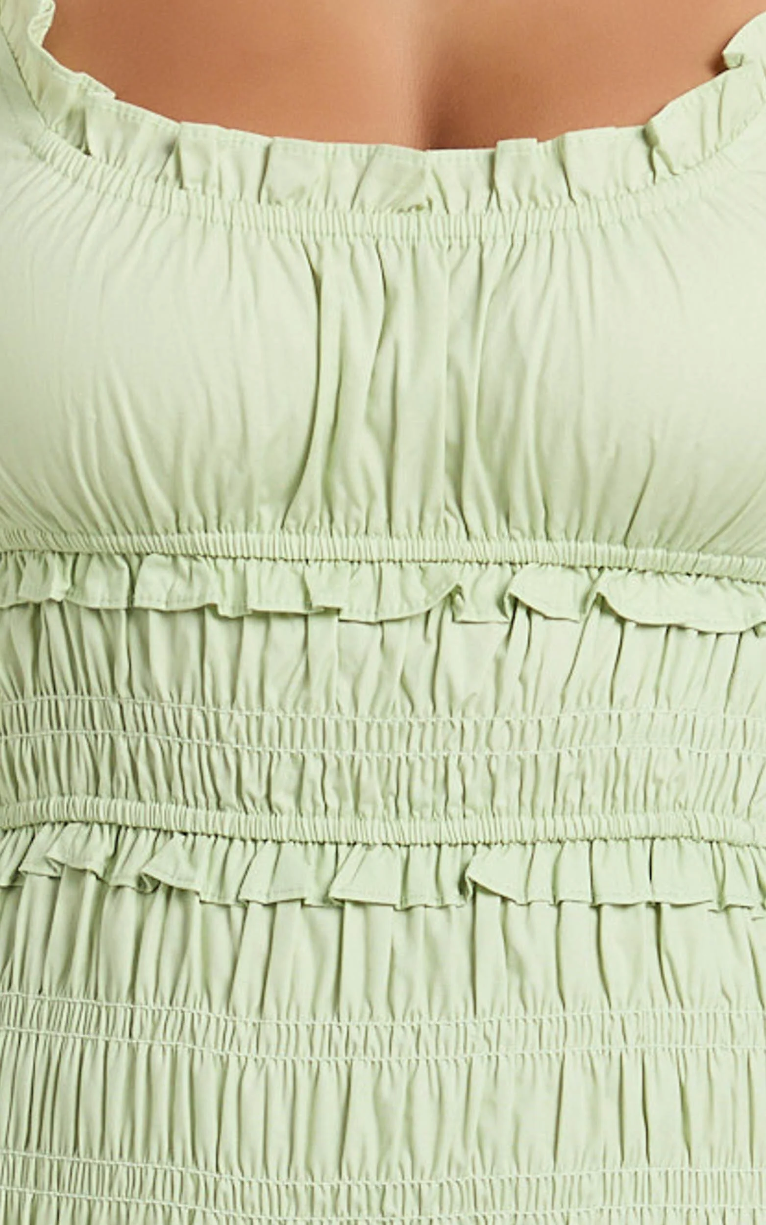 Cami Midi Dress - Rushed Bodice Dress in Sage - Image 6