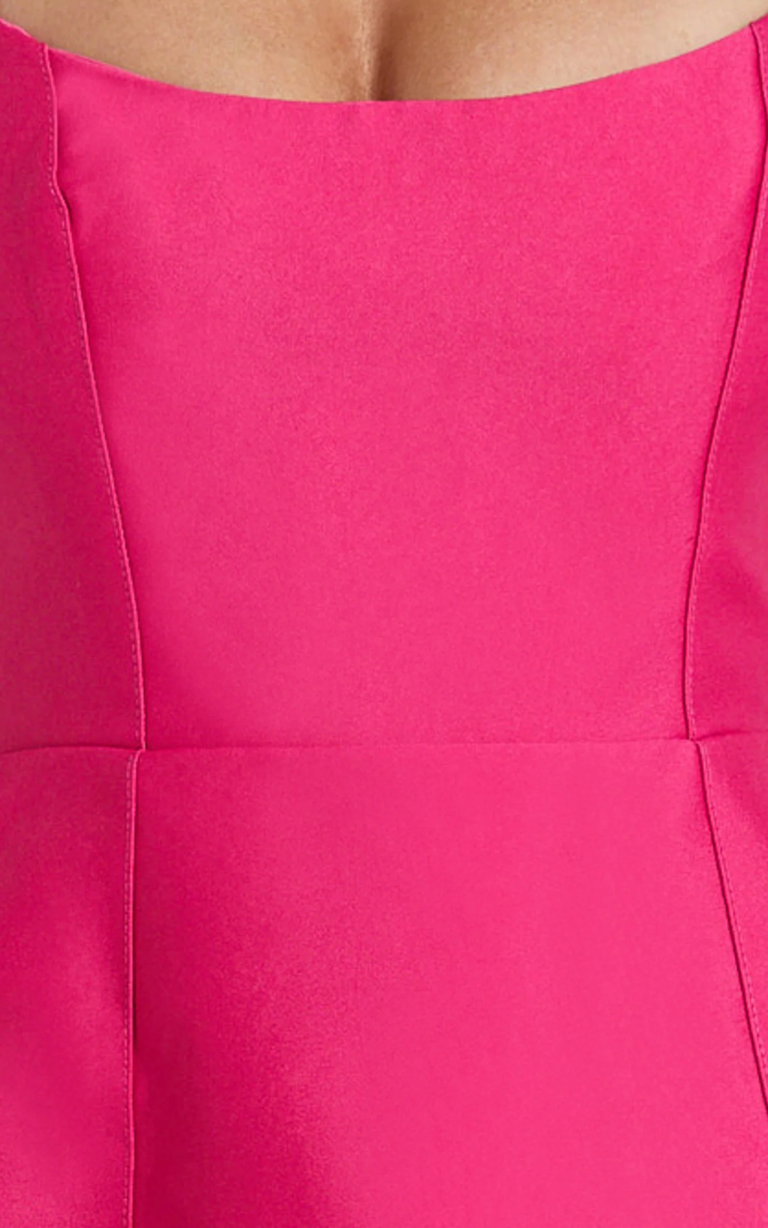 Carolina Mini Dress - Scoop Neck Panel Bodice Dress in Fuchsia - Image 8