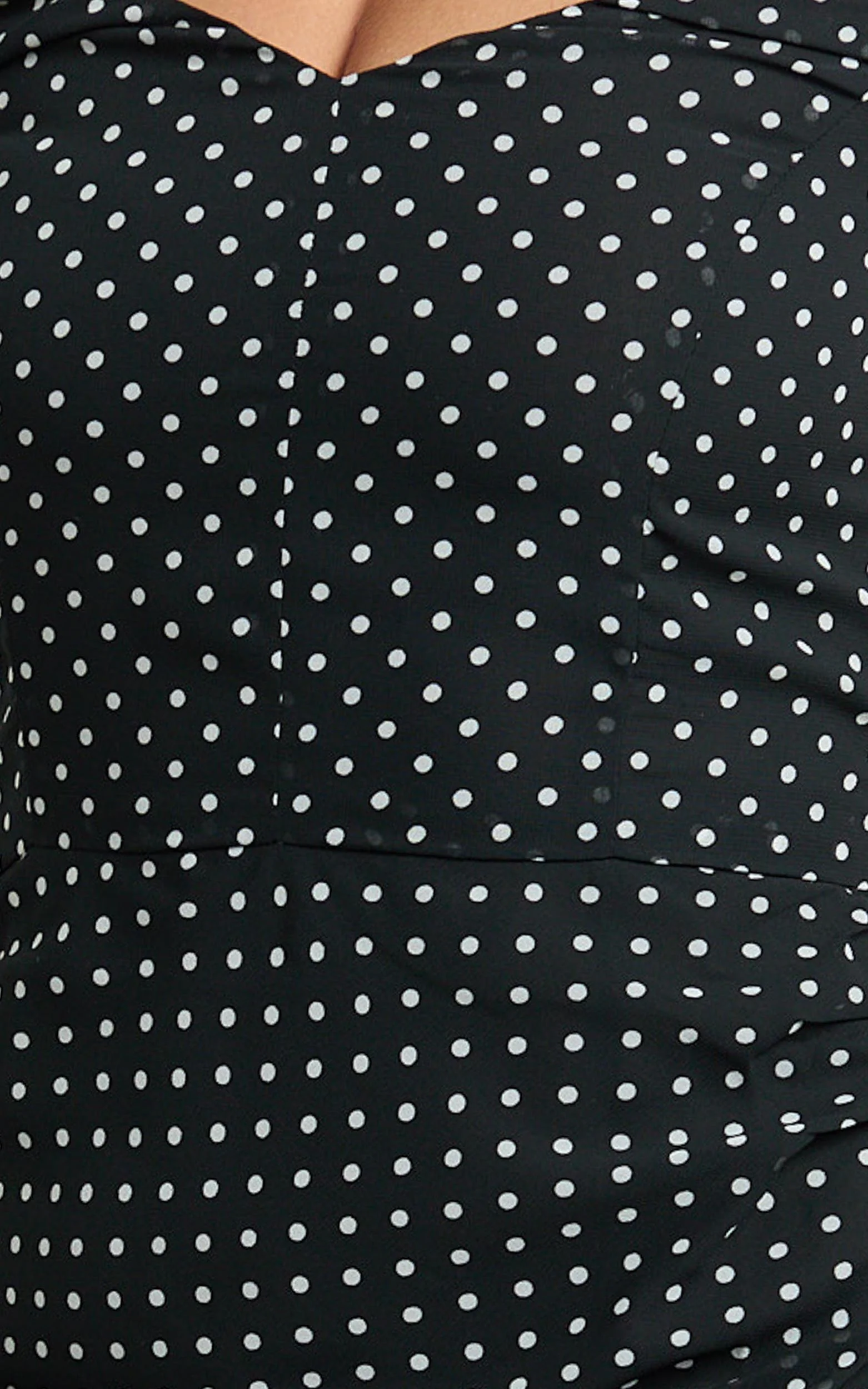 Charlie Mini Dress - Polka Dot Off Shoulder Gathered Dress in polkadot - Image 6
