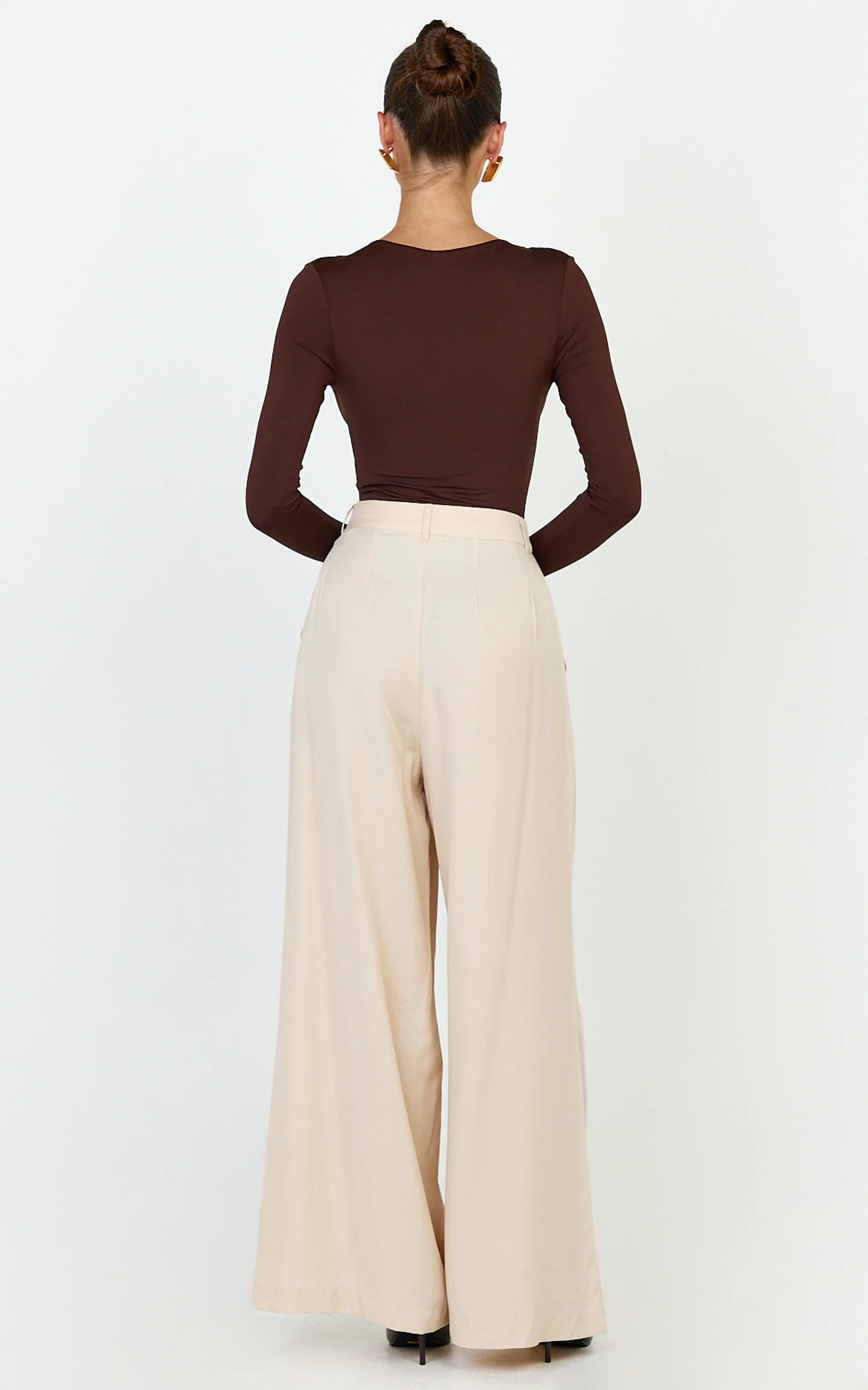 Clarke Pants - High Waist Wide Leg Pants in Neutral - Image 7