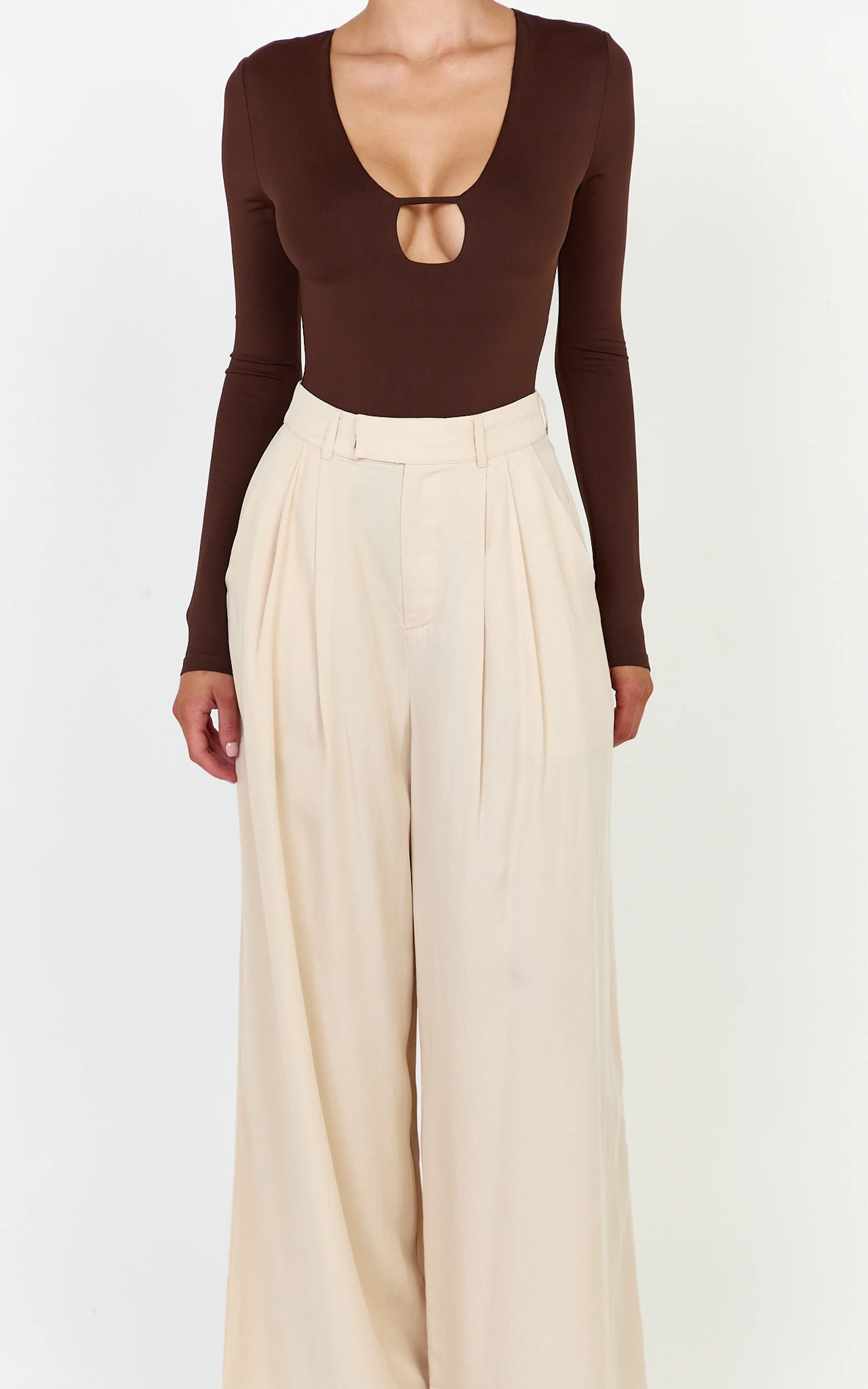 Clarke Pants - High Waist Wide Leg Pants in Neutral - Image 8