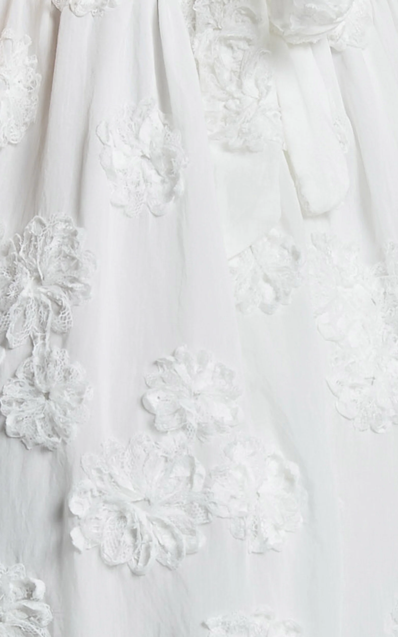 Claya Midi Dress - Sleeveless Straight Neckline Floral Detail Dress in White Embroidery - Image 8
