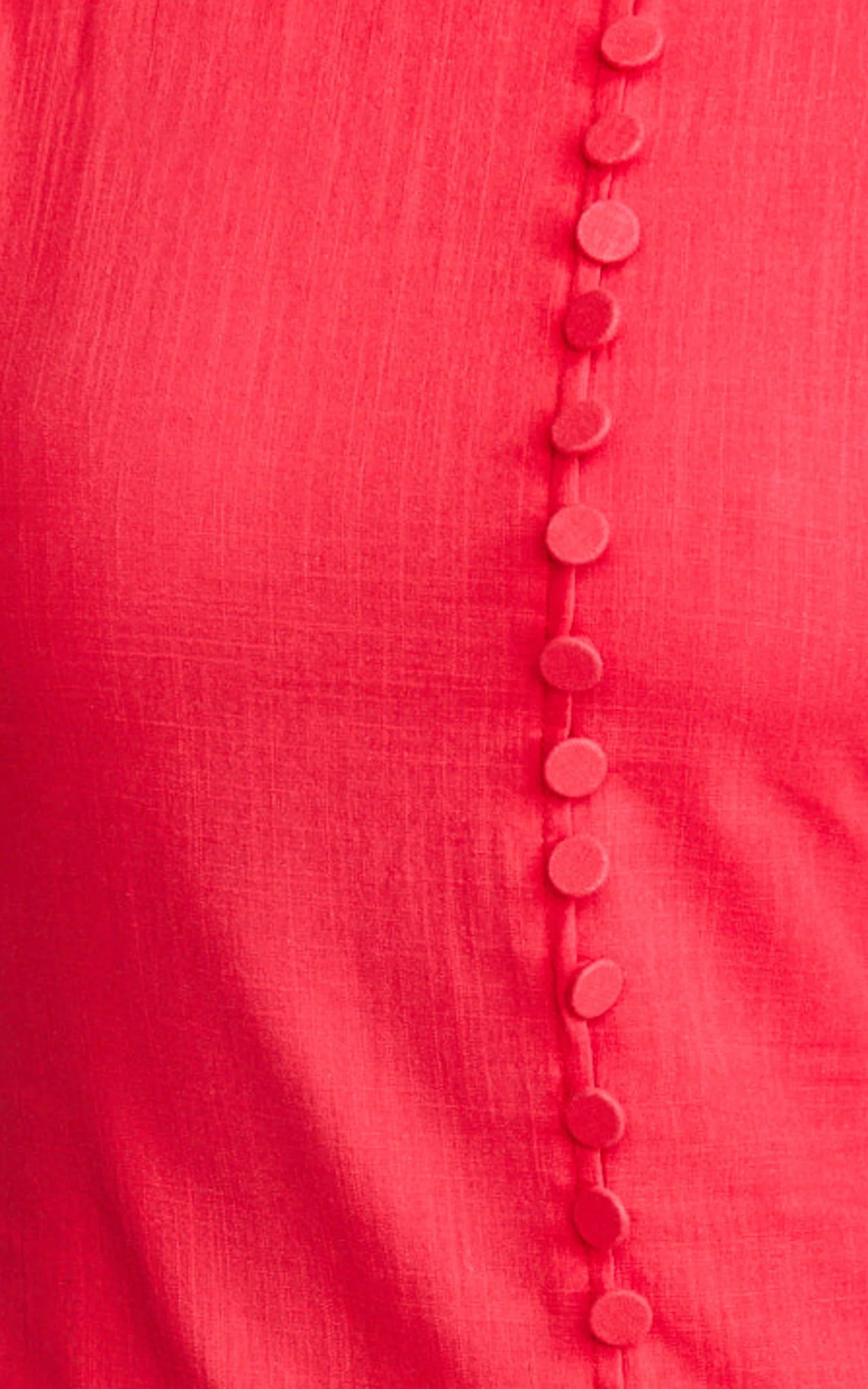 Cortez Mini Dress - High Neck Button Down Dress in Red - Image 6