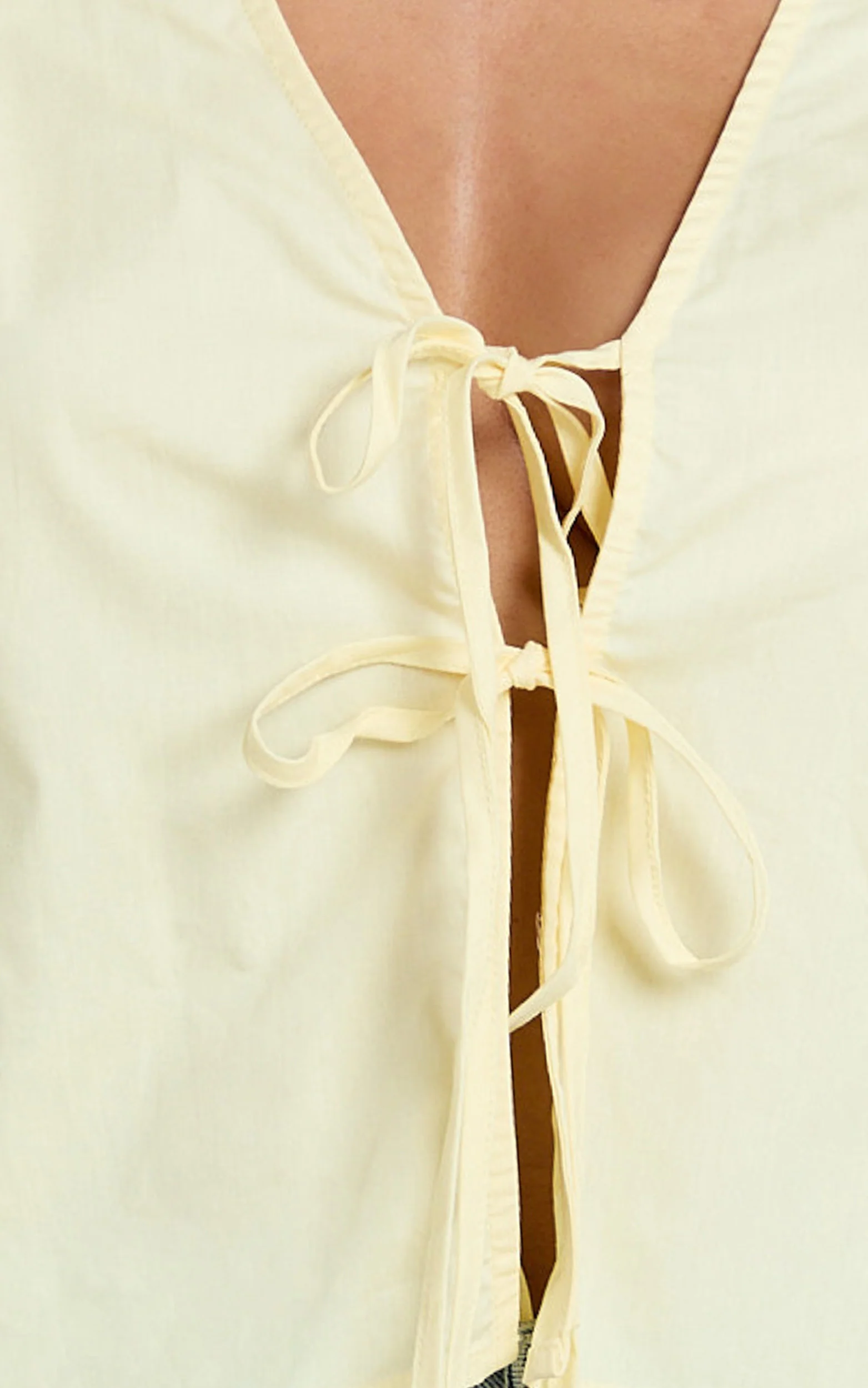 Dana Top - Bow Tie Front Puff Sleeve Blouse in Lemon - Image 7