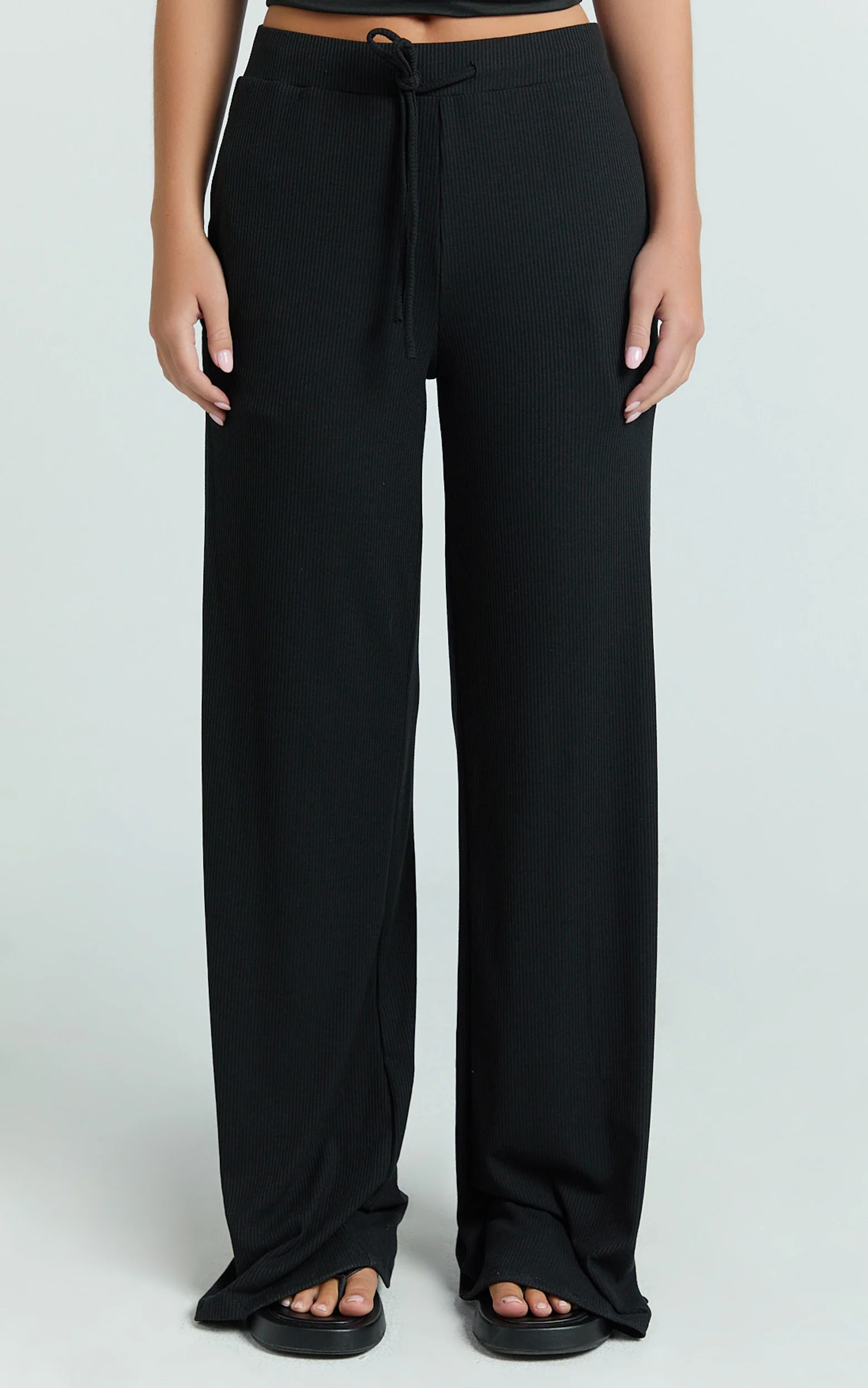 Davie Pants - High Waisted Wide Leg Pants in Black - Image 2