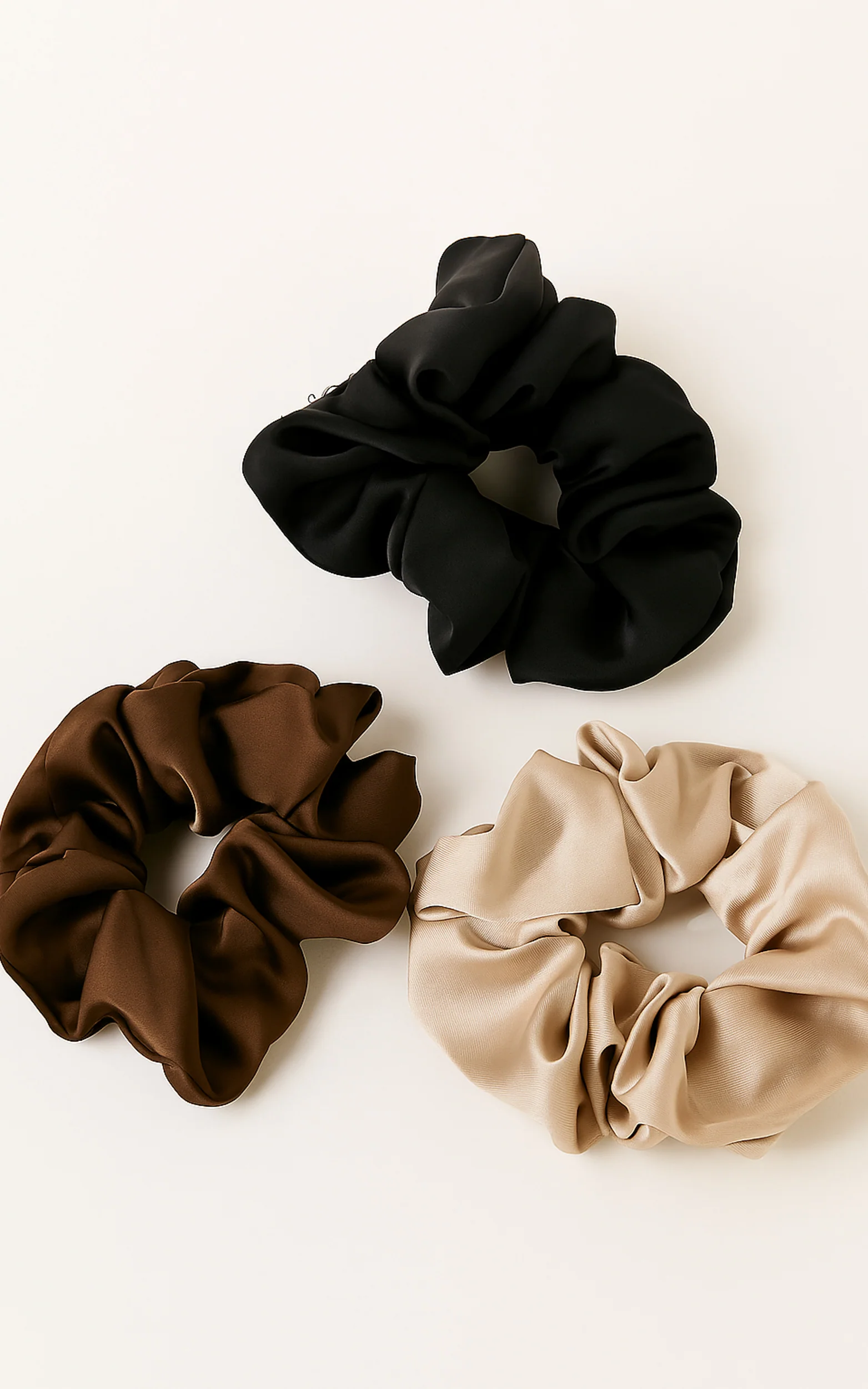 Denise Satin Scrunchie Pack in Neutral Multi