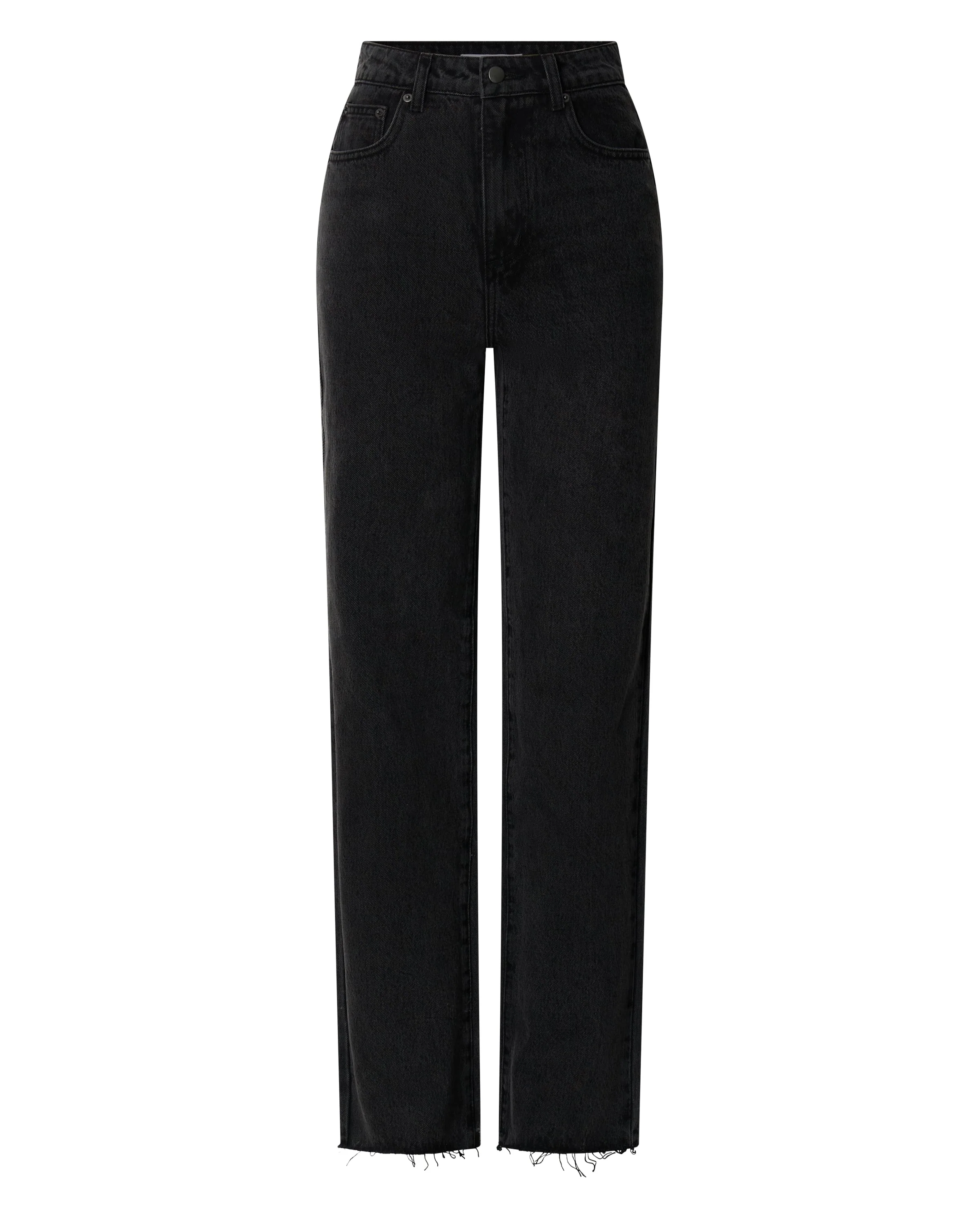 Dexter Jeans - High Waisted Straight Leg Denim Jeans in Washed Black - Image 9