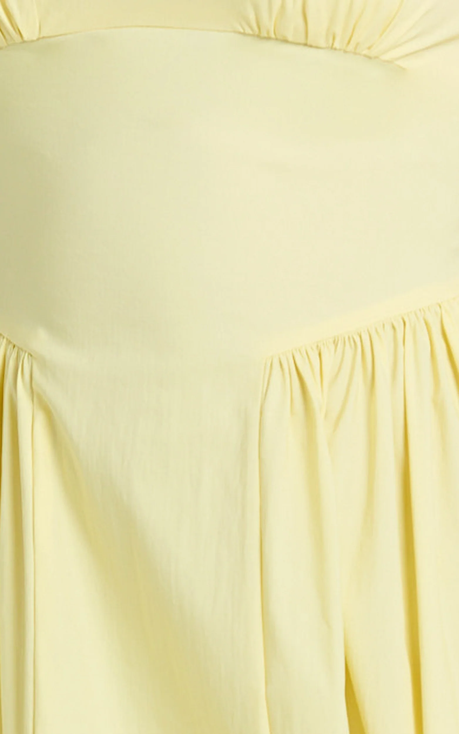 Donatella Midi Dress - Ruched Bust Fit And Flare Dress in Lemon - Image 7