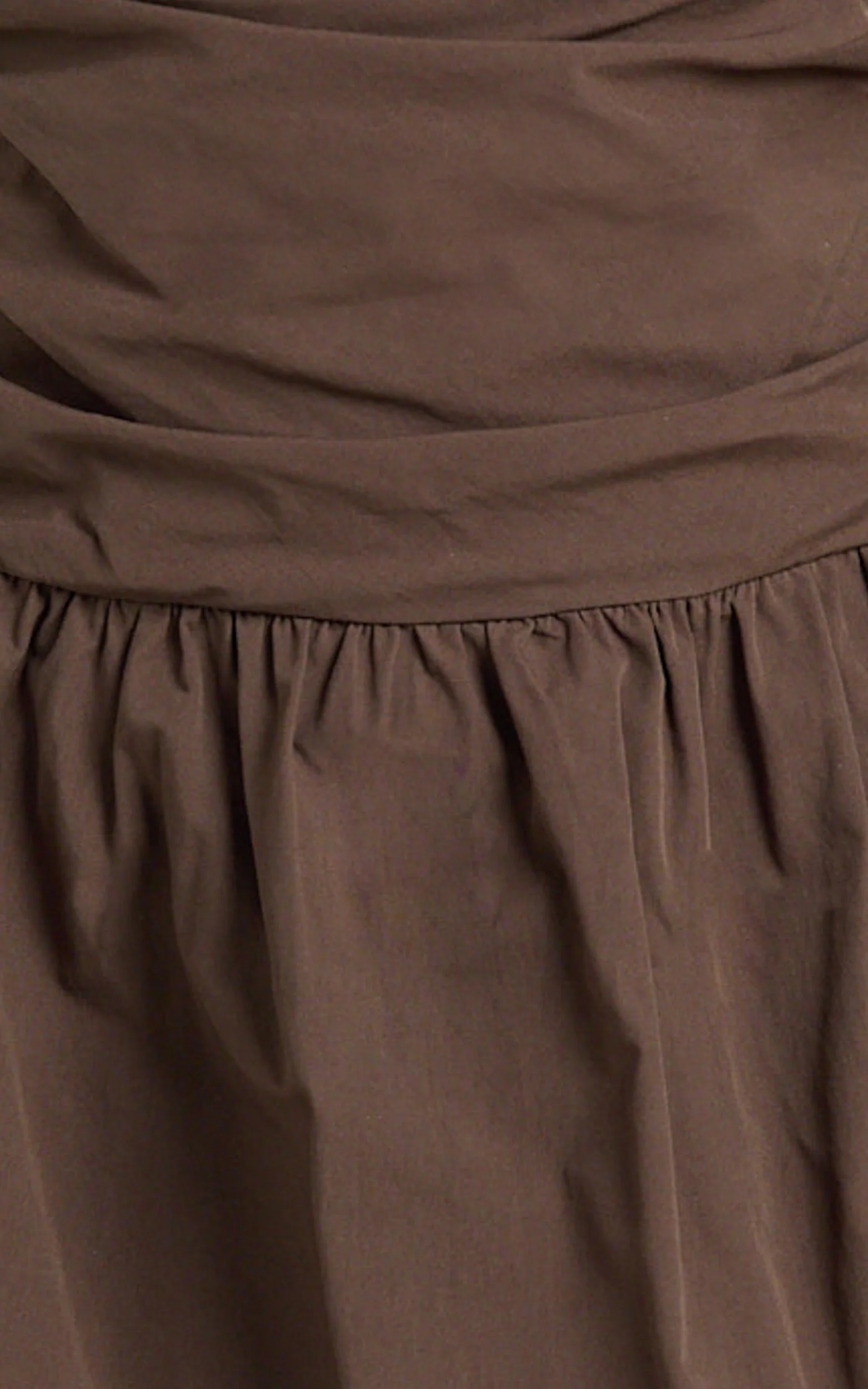 Donatella Mini Dress - Strapless Drop Waist Dress in Chocolate - Image 10