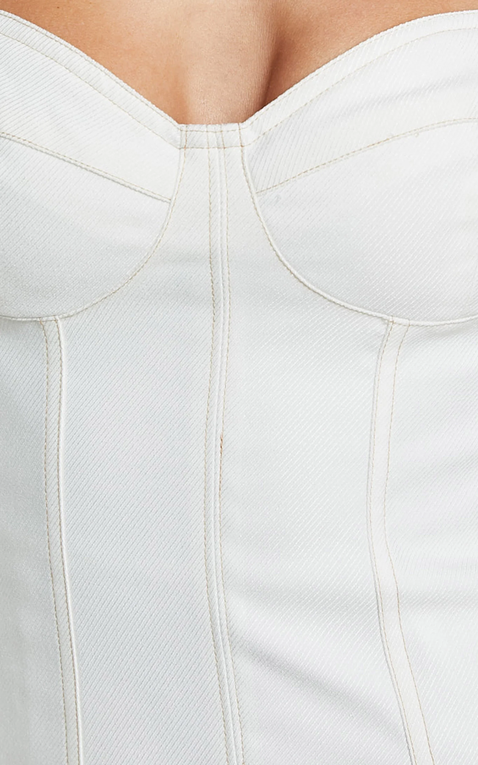 Dove Mini Dress - Sweetheart Wide Strap Fit and Flare Dress in White - Image 6