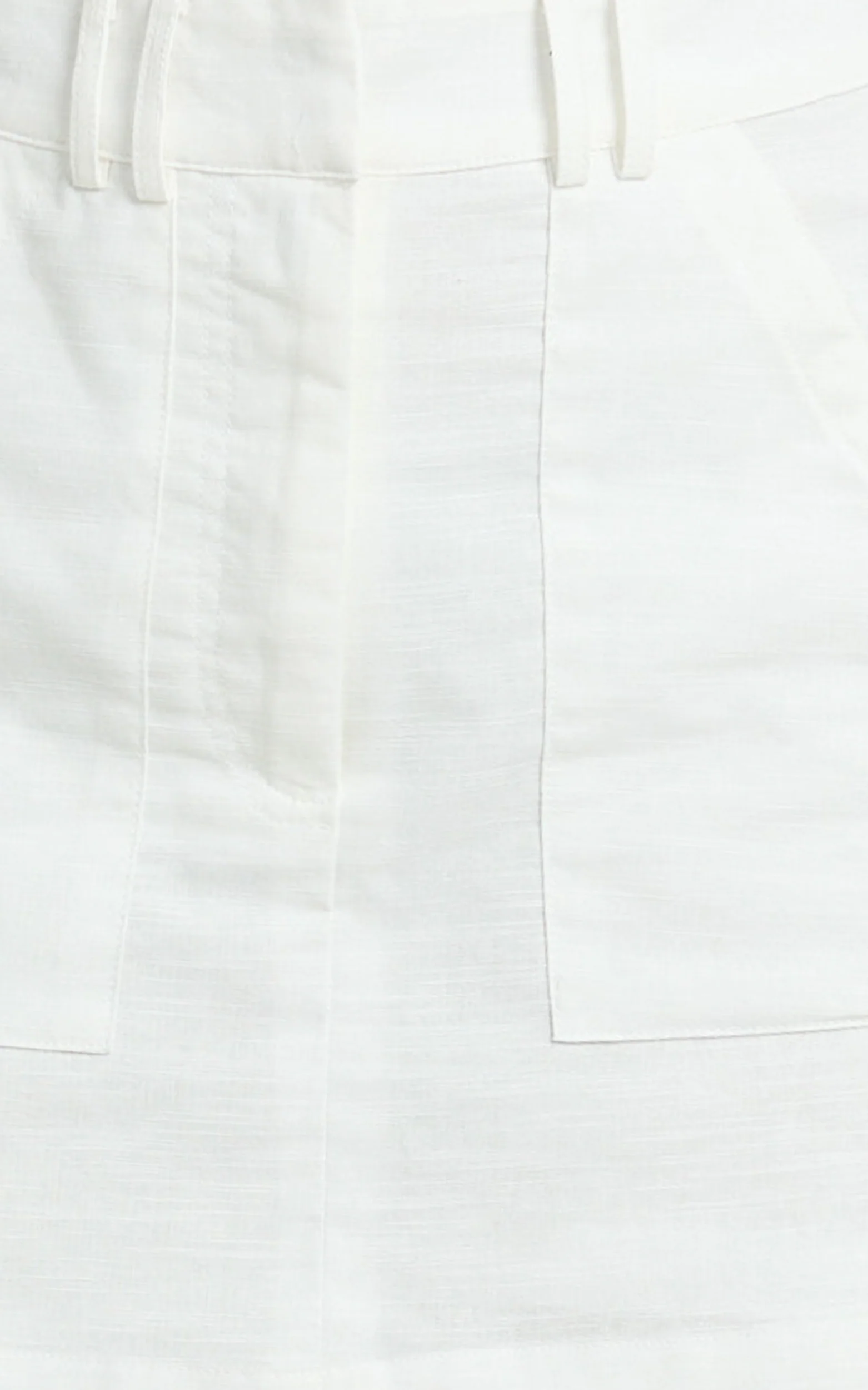 Dream Linen Blend Skort - High Waisted A Line Skort in Off White - Image 6