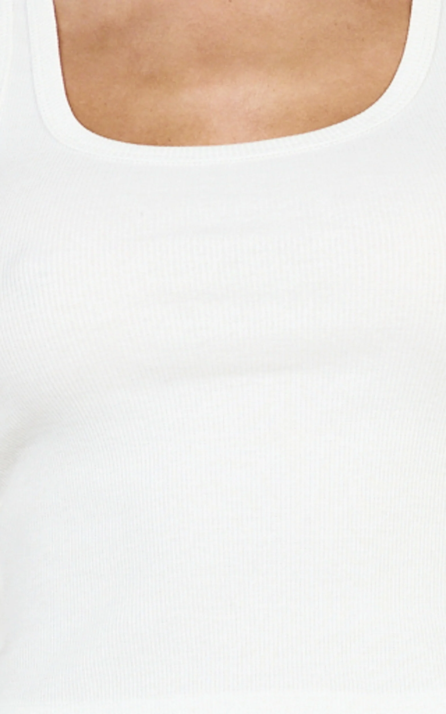Elani Top - Scoop Neck Rib Tank Top in White - Image 6