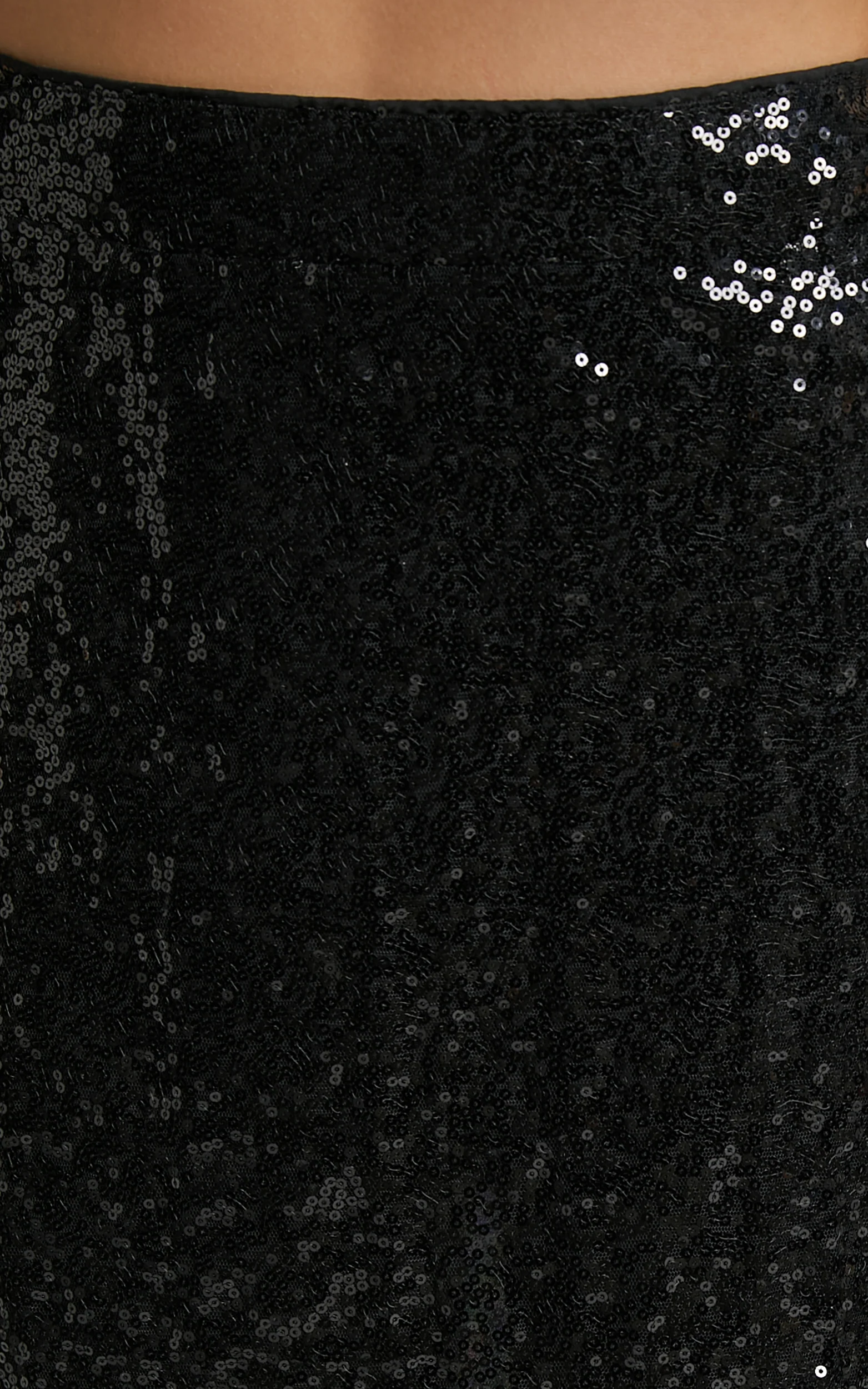 Elswyth Top - Strappy Sequin Crop Cami Top in Black Sequin - Image 6