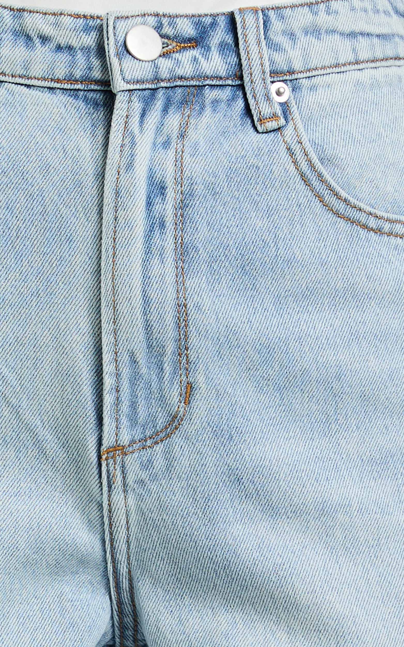 Emman Jeans - High Waisted Cotton Wide Leg Denim Jeans in Sunday Blue - Image 7