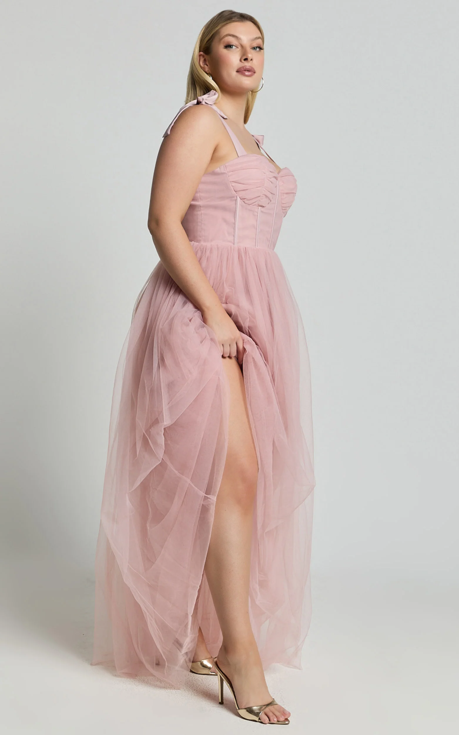 Emmary - Bustier Bodice Tulle Dress in Pink - Image 6