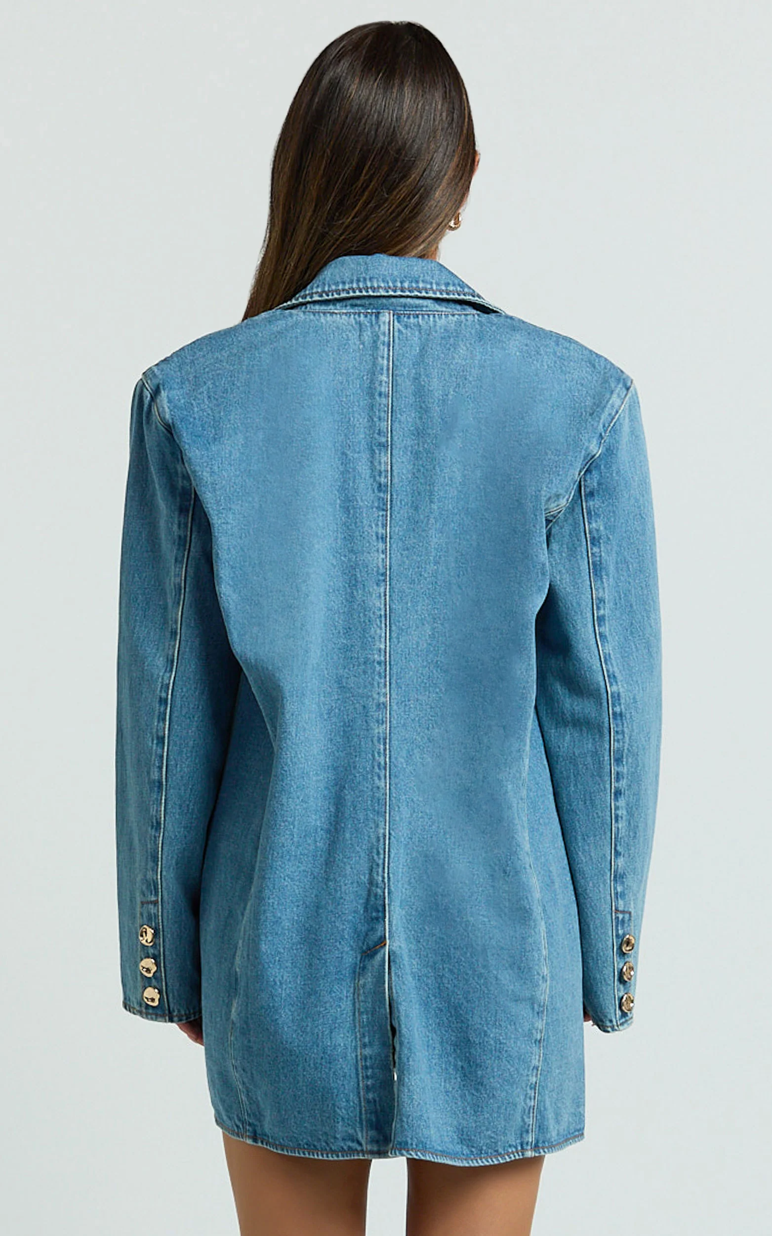 Fabia Jacket - Denim Oversized Blazer in Light Blue Wash - Image 6
