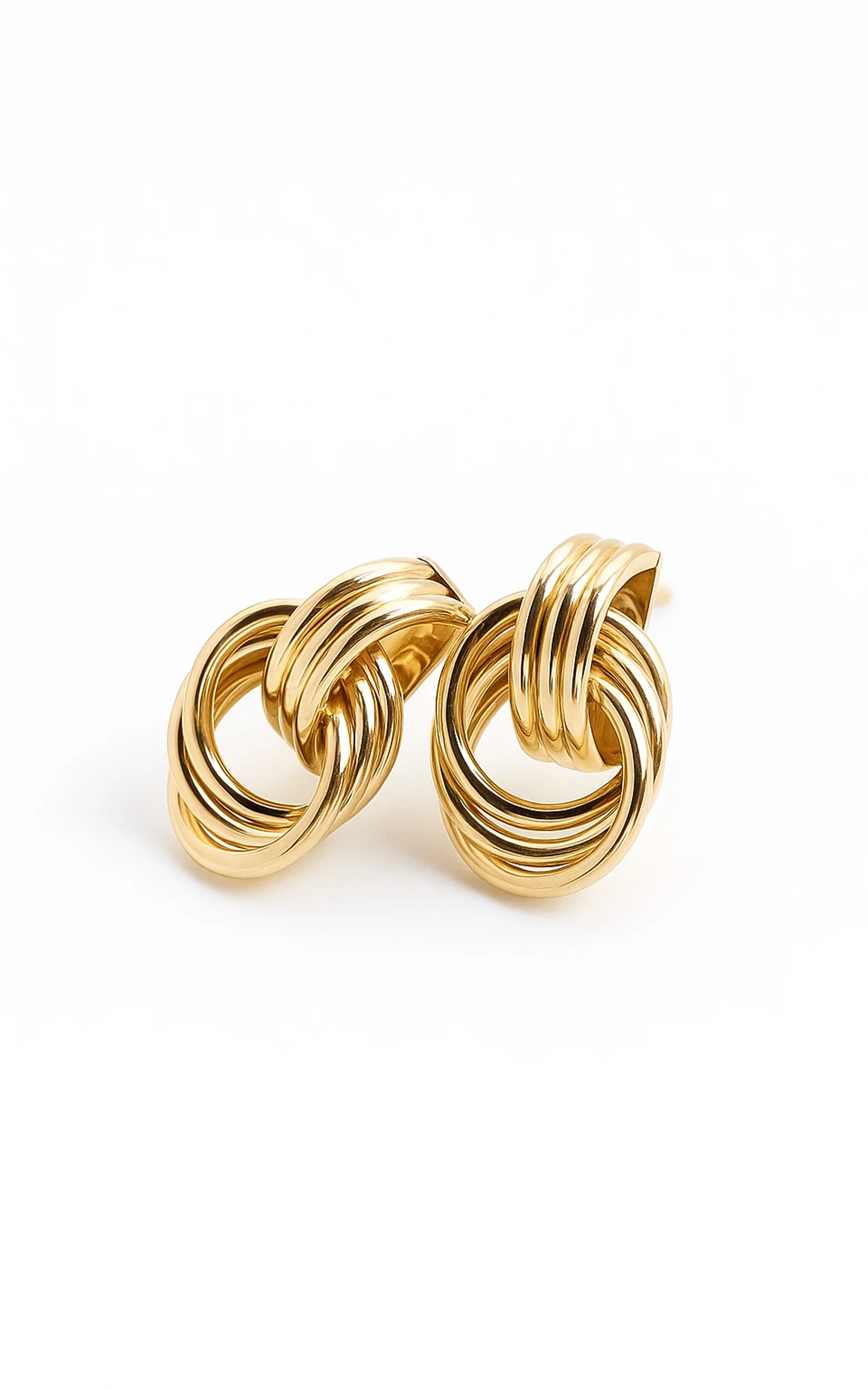 Fabienne Earrings - Double Hoop Earrings in Gold - Image 2