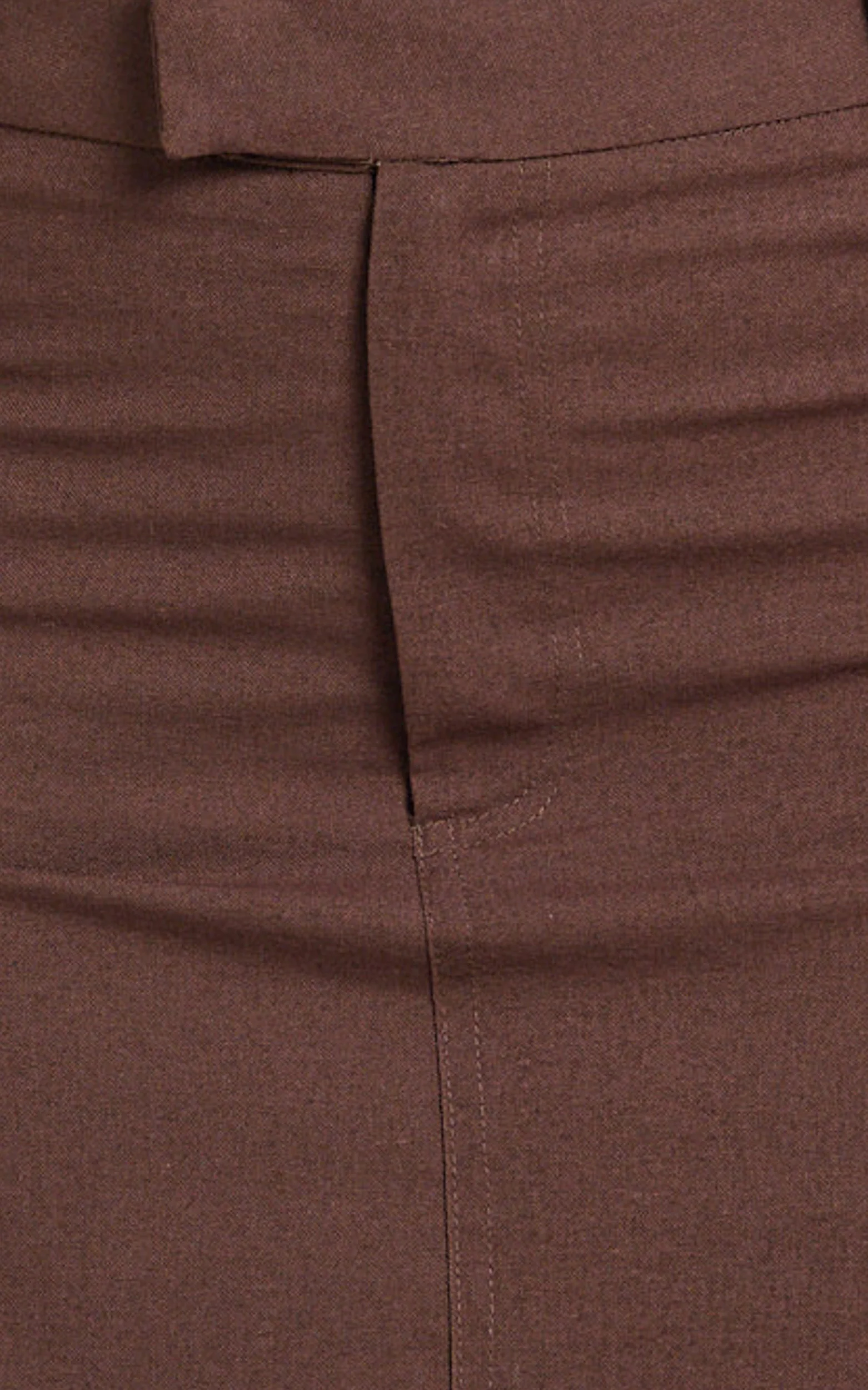 Farrow Mini Skirt - Tailored Linen Skirt in Chocolate - Image 7