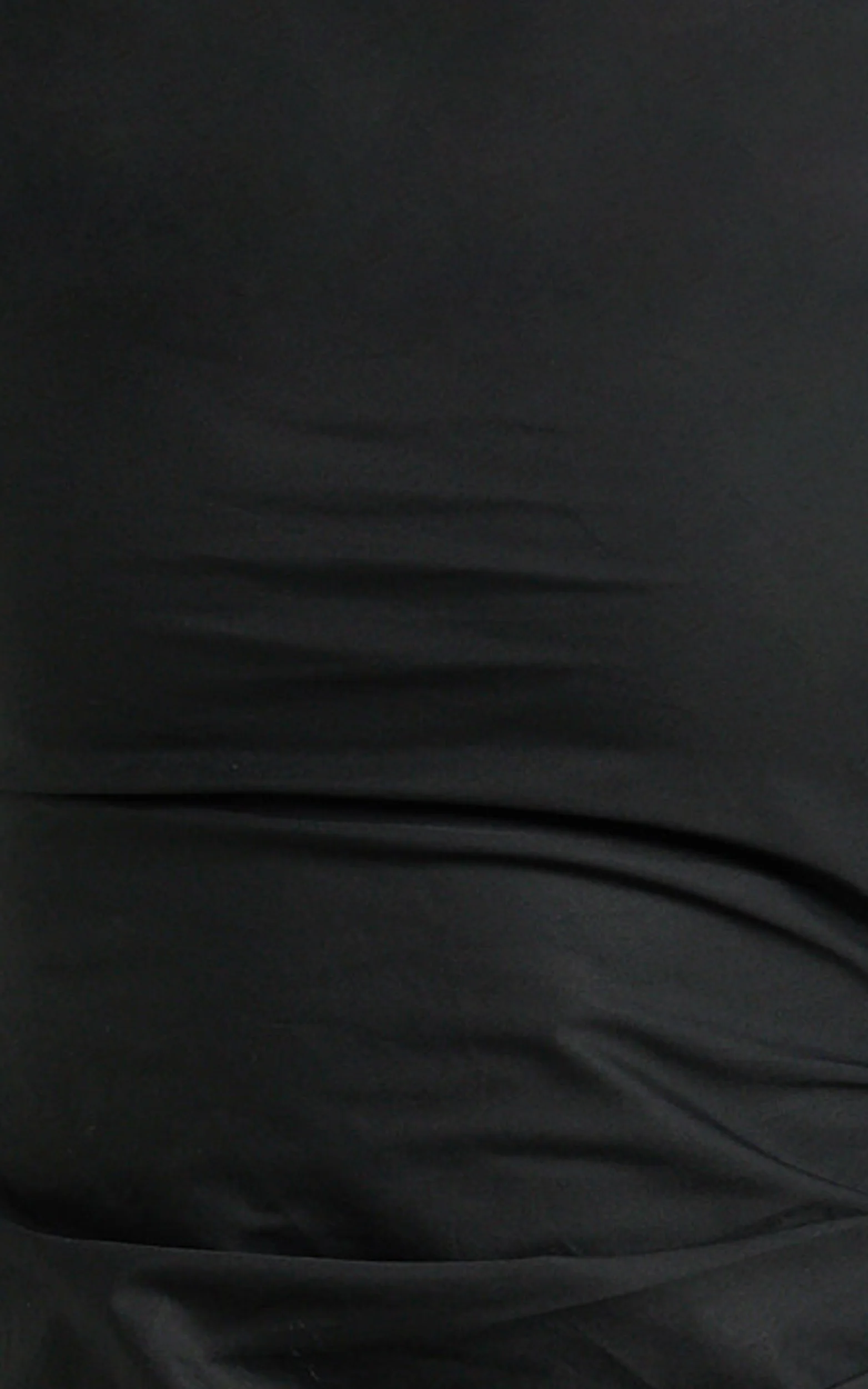 Felicity Mini Dress - Poplin Cowl Halter Gathered Dress in Black - Image 6