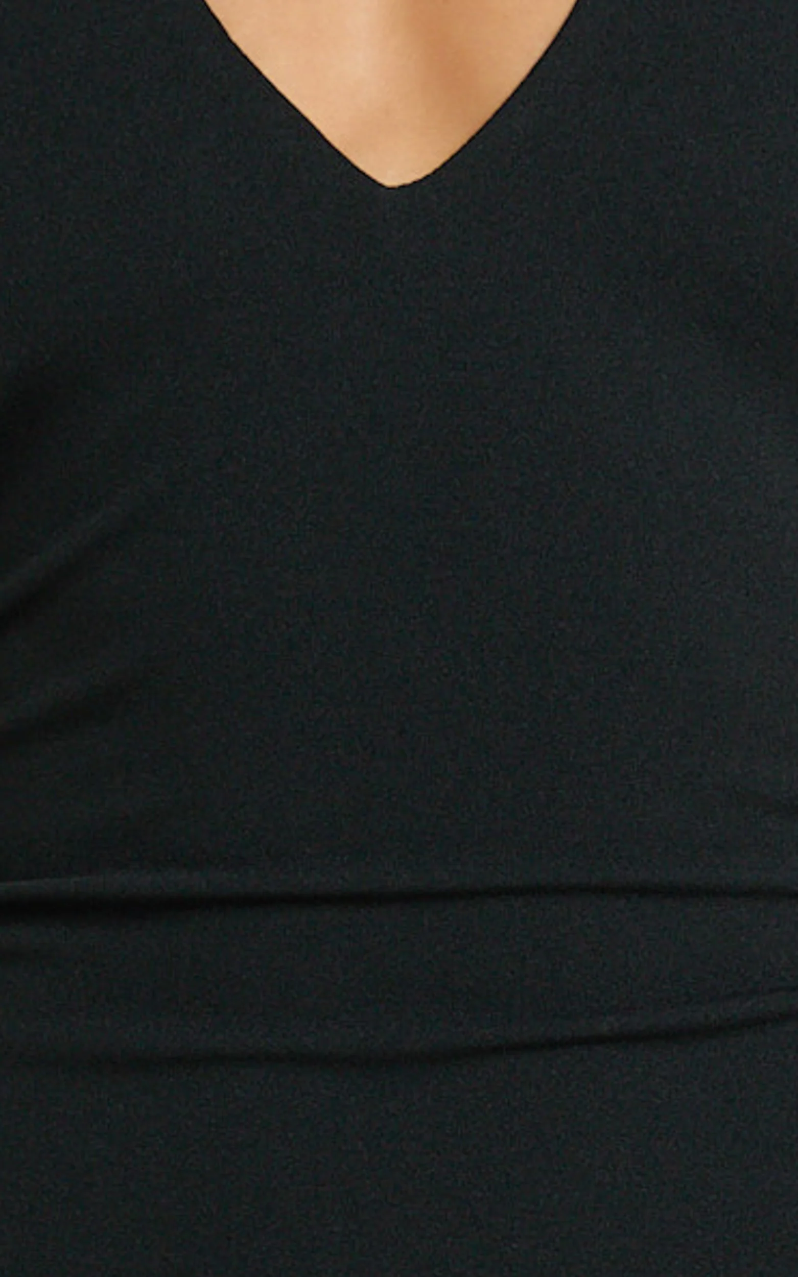 Feliz Mini Dress - Plunge Halter Low Back Dress in Black - Image 8