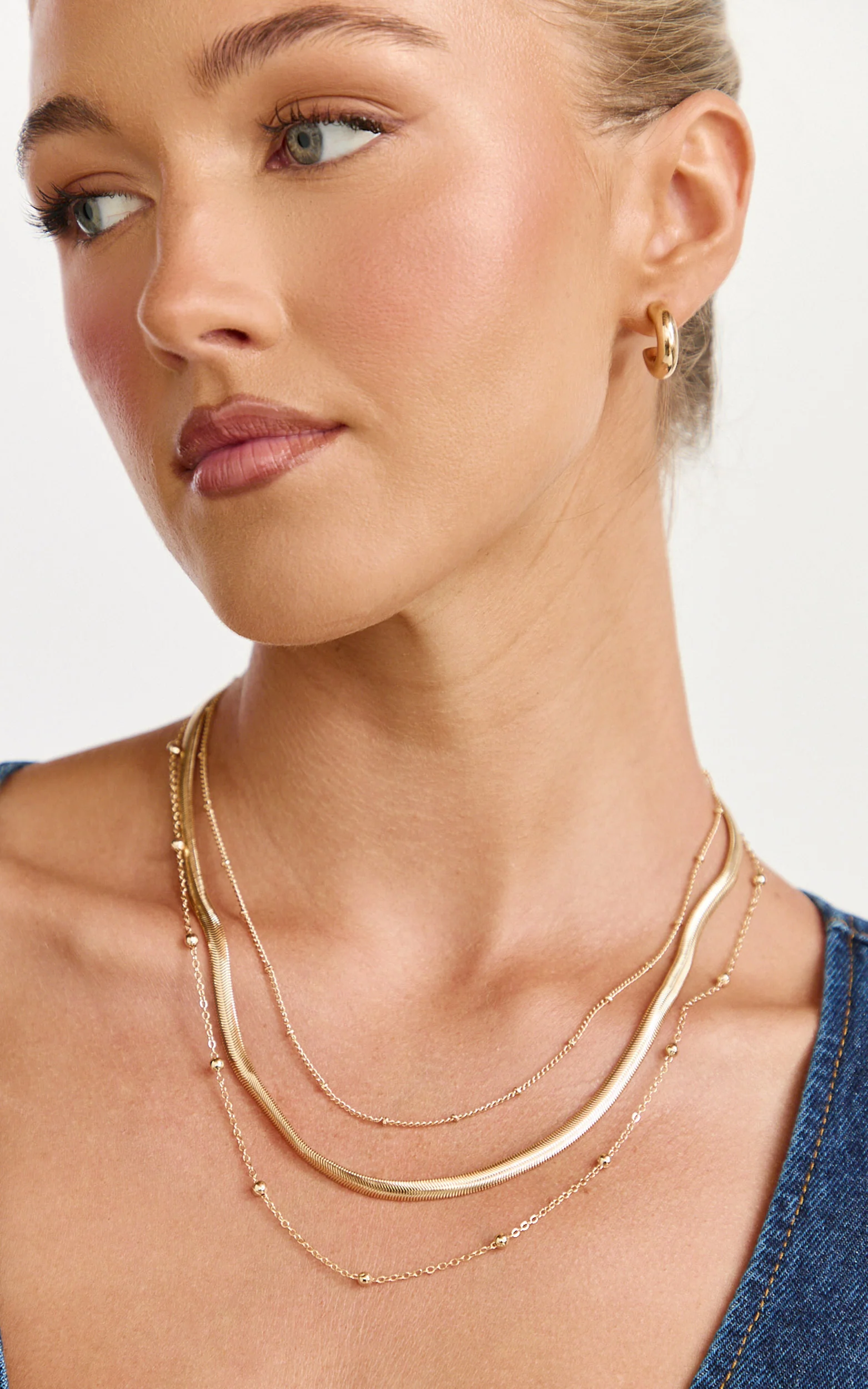 Fiona Necklace - 3 Layered Necklace in Gold - Image 3