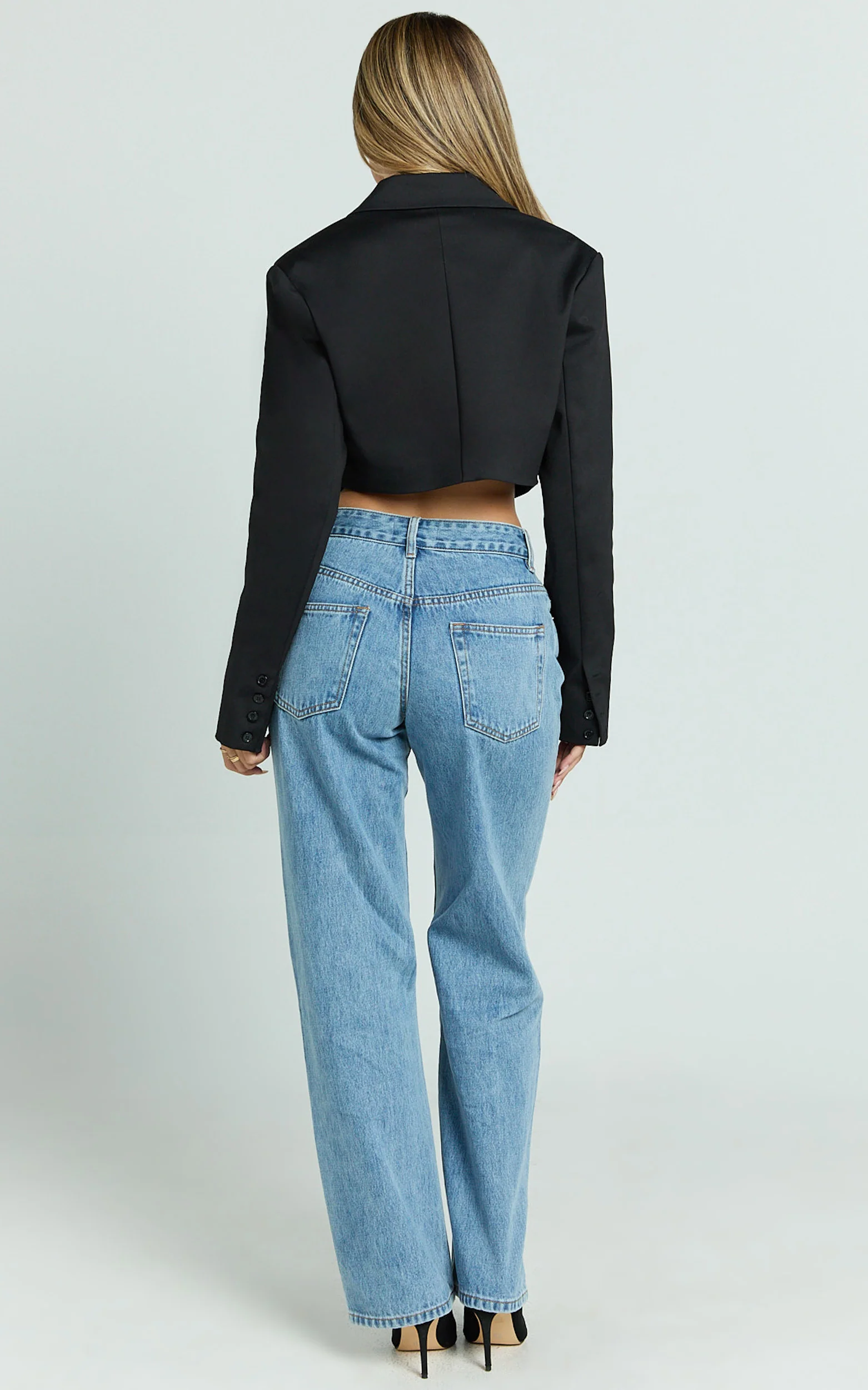 Florence Jacket - Boxy Cropped Blazer in Black - Image 6
