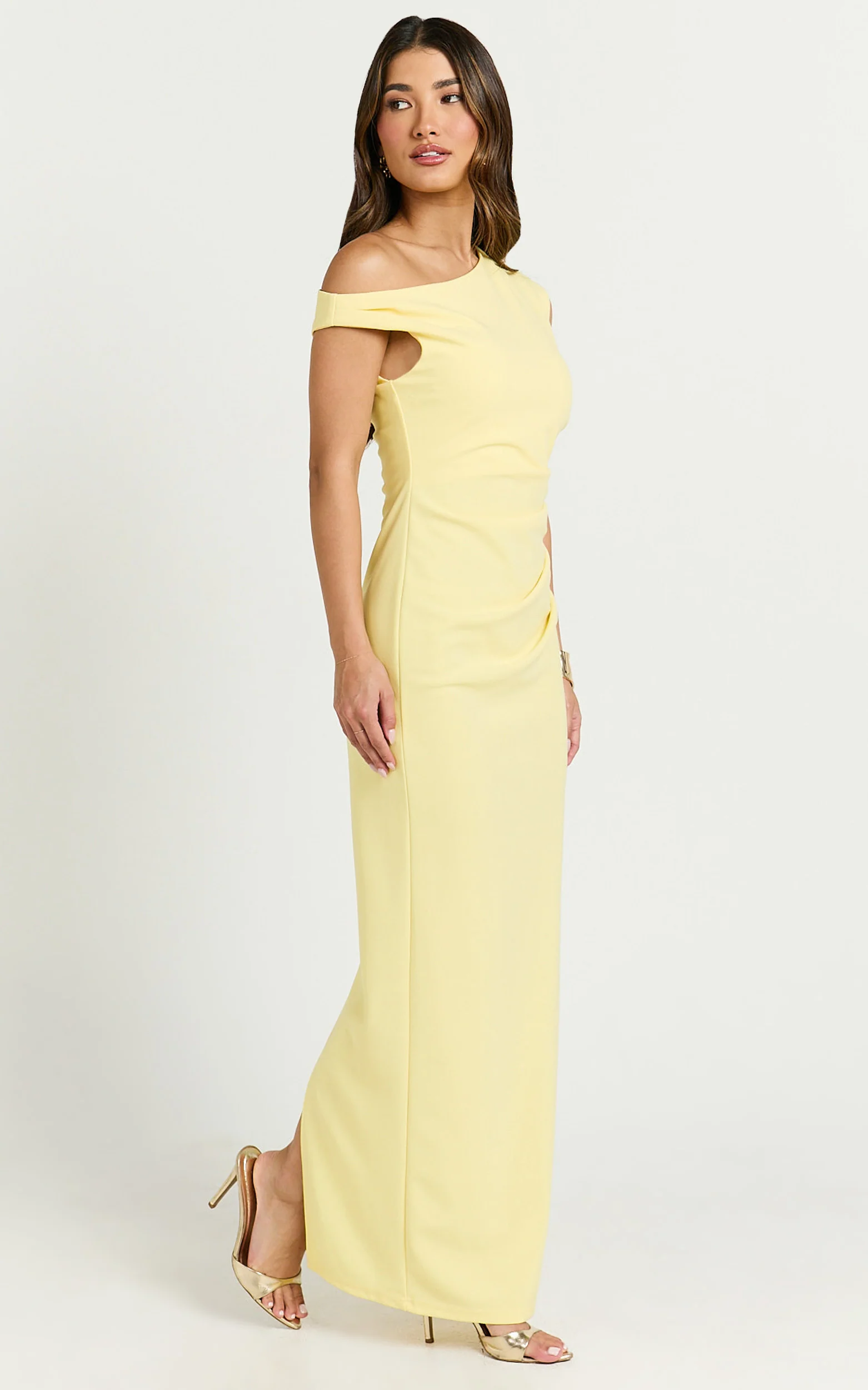 Genie Maxi Dress - Off The Shoulder Dress in Yellow - Image 2
