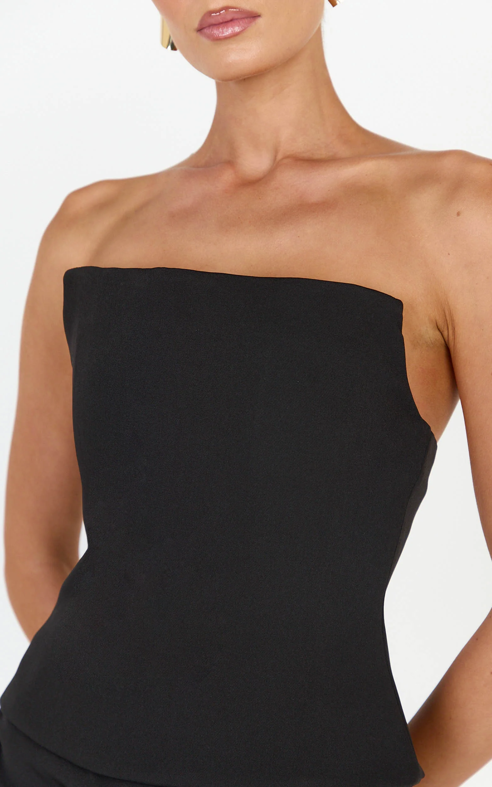 Gigi Top - Strapless Square Neck Corset Top in Black - Image 6
