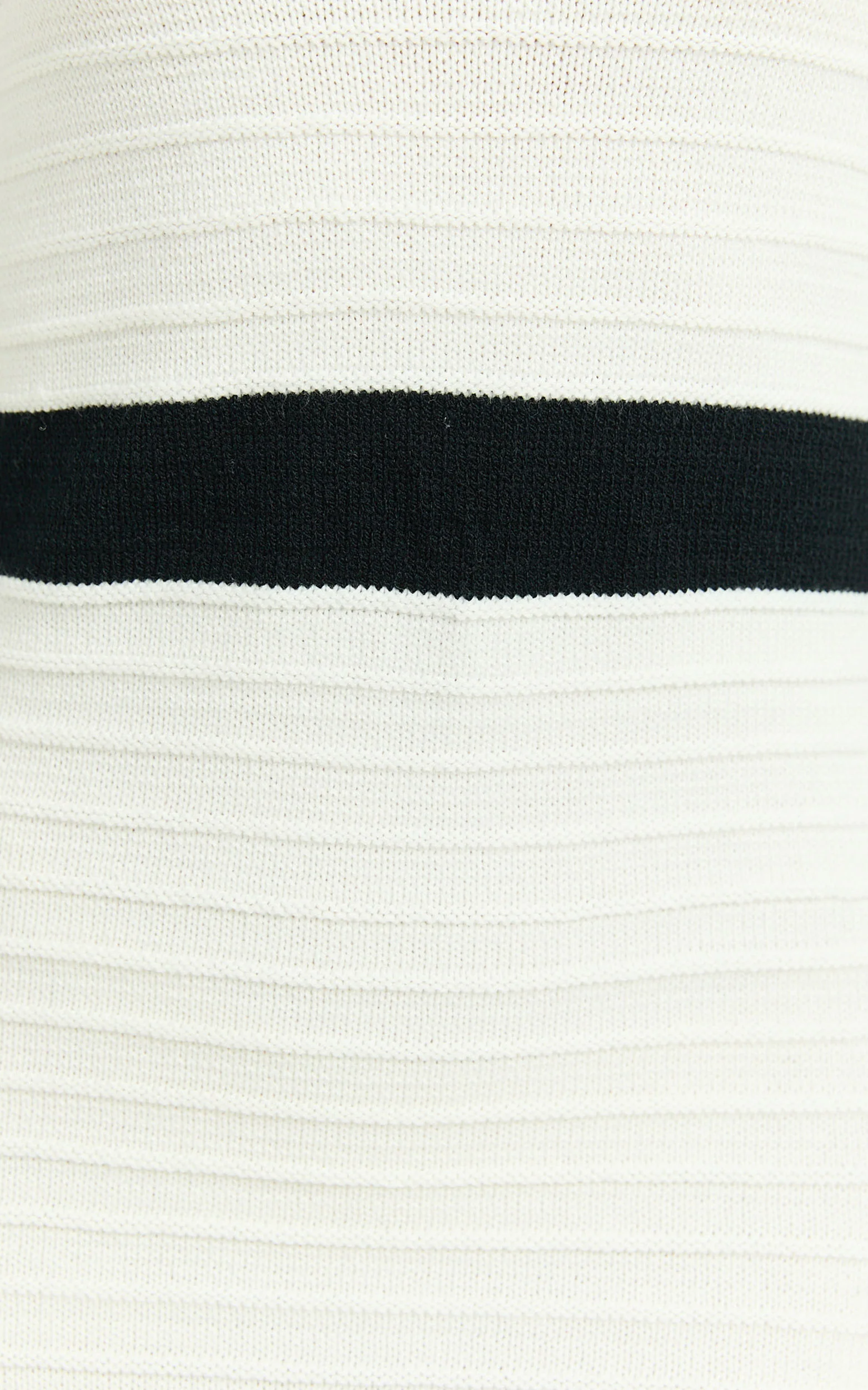 Gracie Mini Dress - Tie Back Detail Contrast Knit Dress in White/Black - Image 7