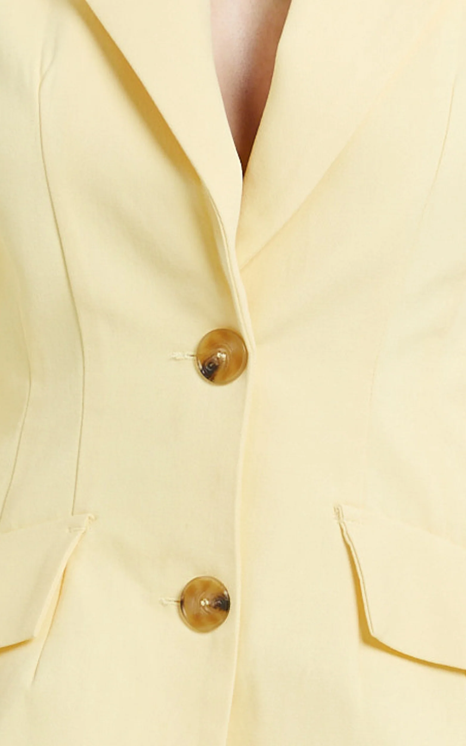 Harvey Blazer - 3 Button Closure Square Hem Blazer in Lemon - Image 7