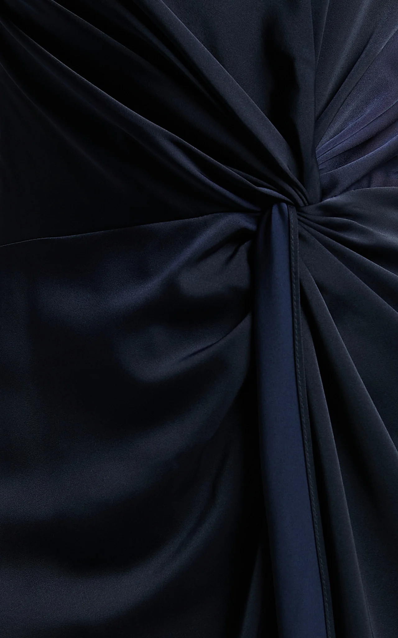 Hathaway Maxi Dress - Strapless Straight Neck Twist Front Split in Navy - Image 8