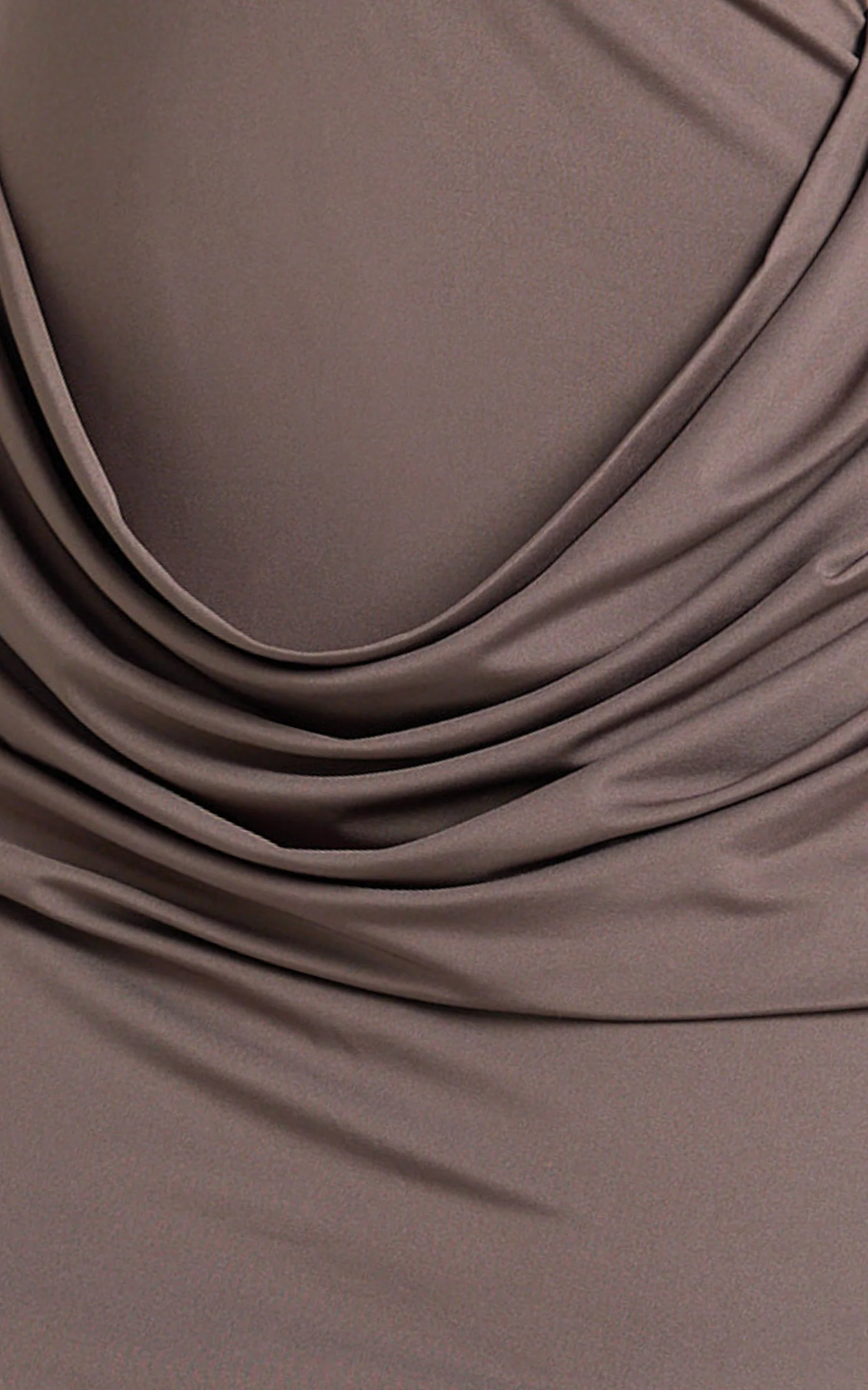 Heath Maxi Dress - Scoop Halter Neck With Drape Front Skirt Back Split Dress in Brown - Image 7